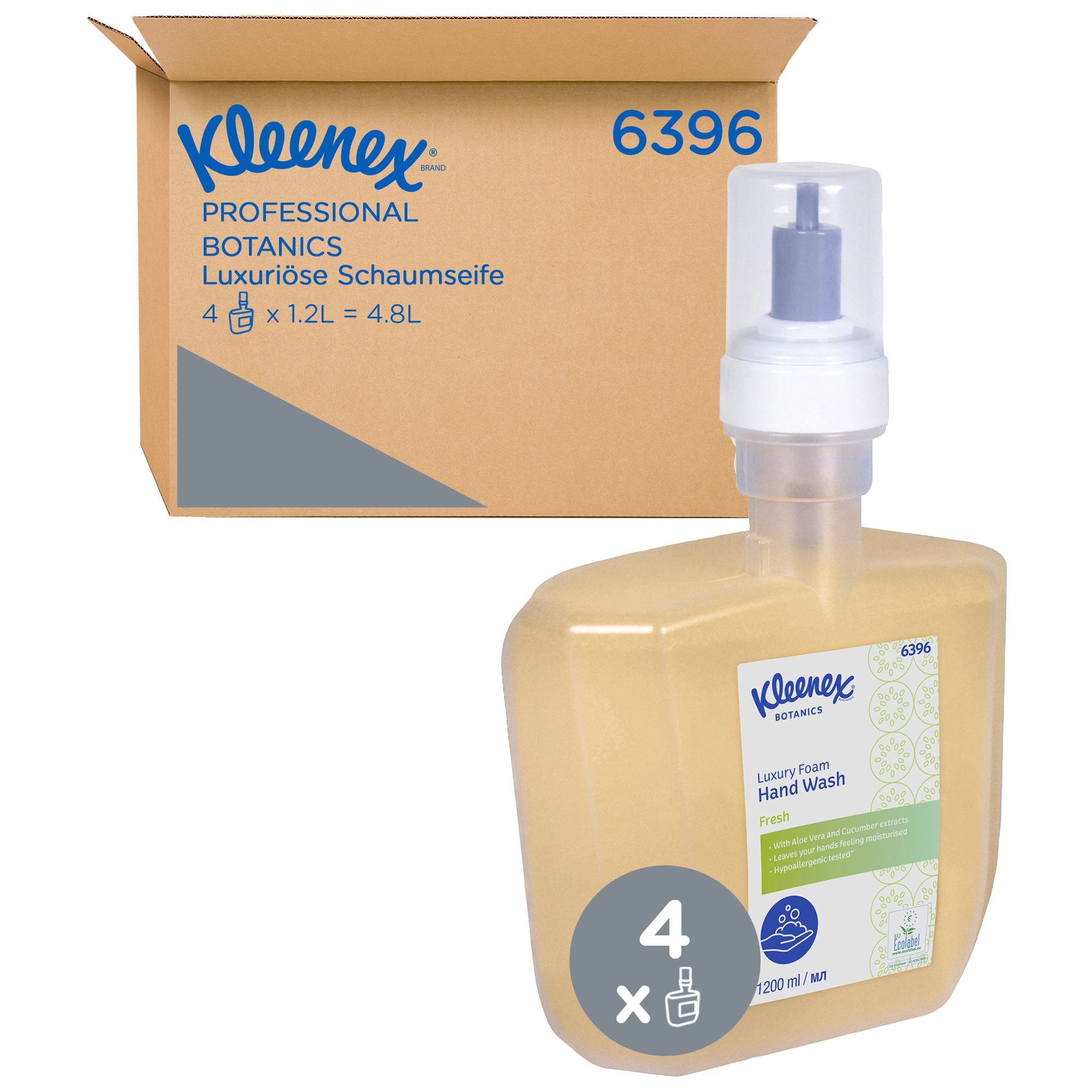 Kleenex® Schaumseife Botanics™ Fresh Luxus Kartusche Kunststoff 4 x 1,2 l/Pack.