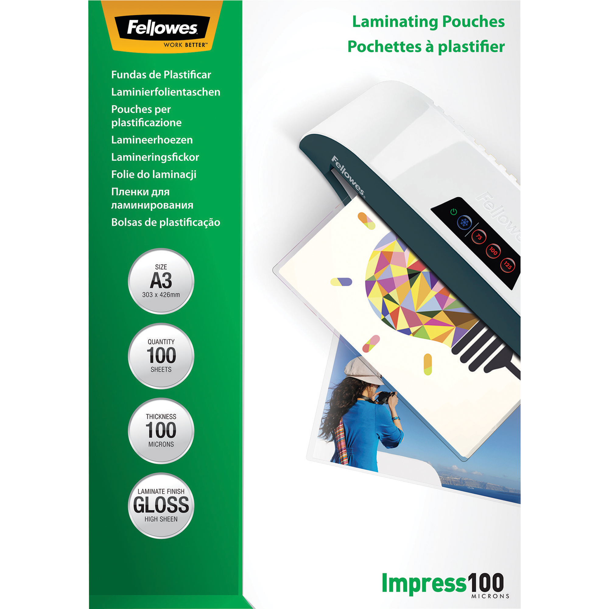 Fellowes® Laminierfolie Impress 100 297 x 420 mm (B x H) DIN A3 100µm glänzend 100 St./Pack.