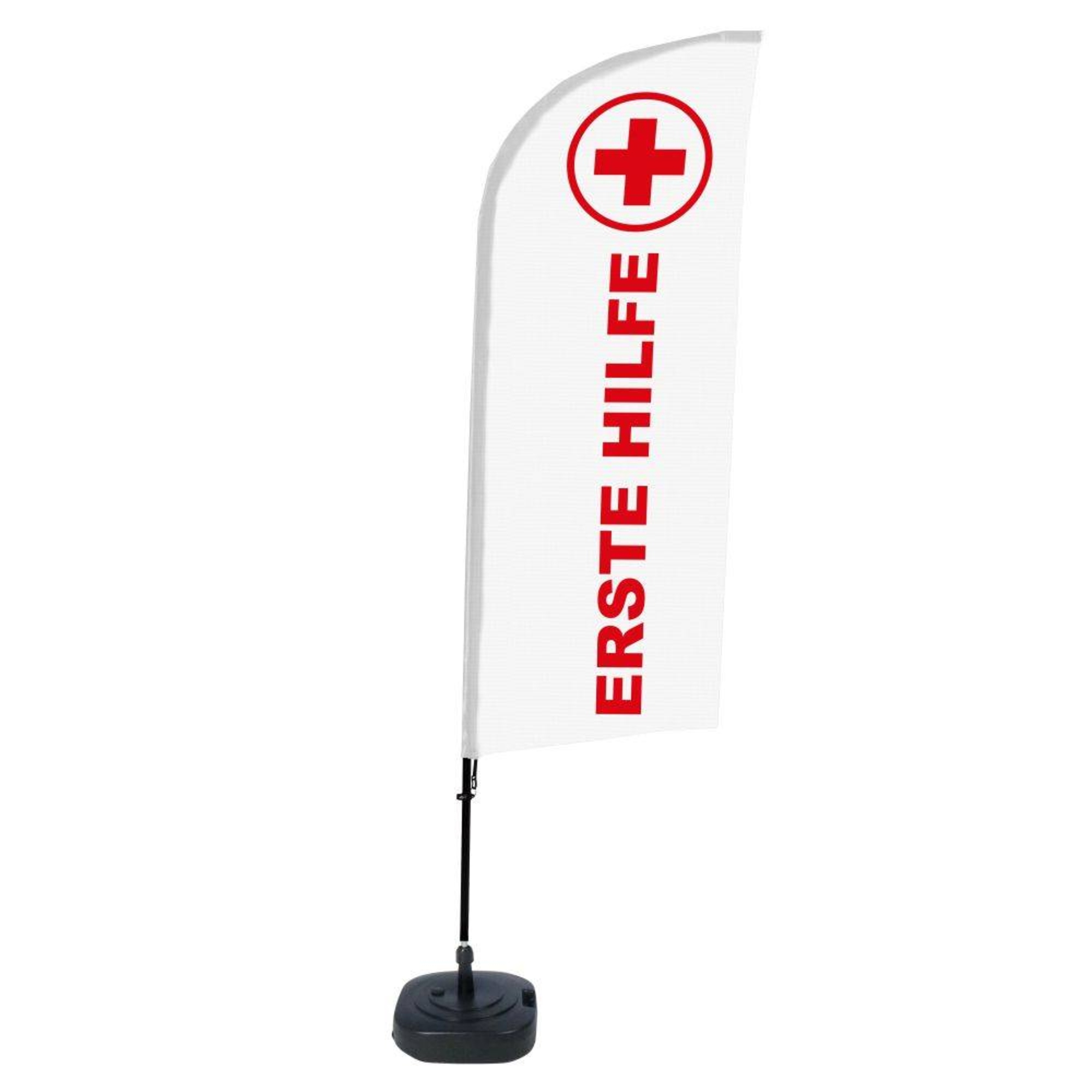 Showdown® Displays Werbesegel 110,5 x 330 x 48 cm (B x H x T) mit Aufdruck 100 % Polyester weiß