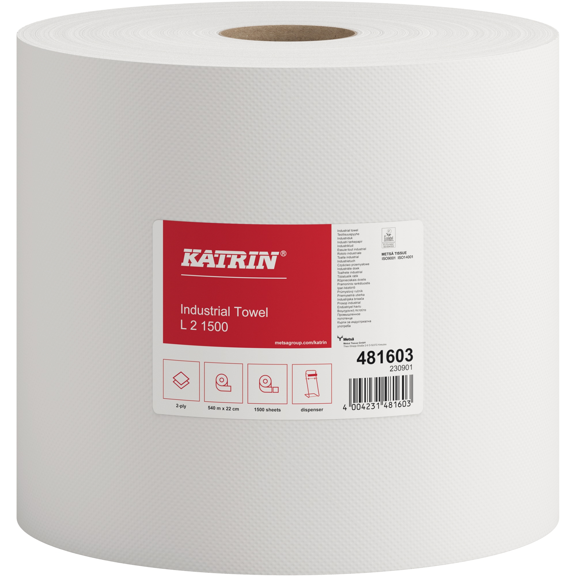 Katrin Putzrollen L2 22 cm x 570 m (B x L) 2-lagig Tissue weiß