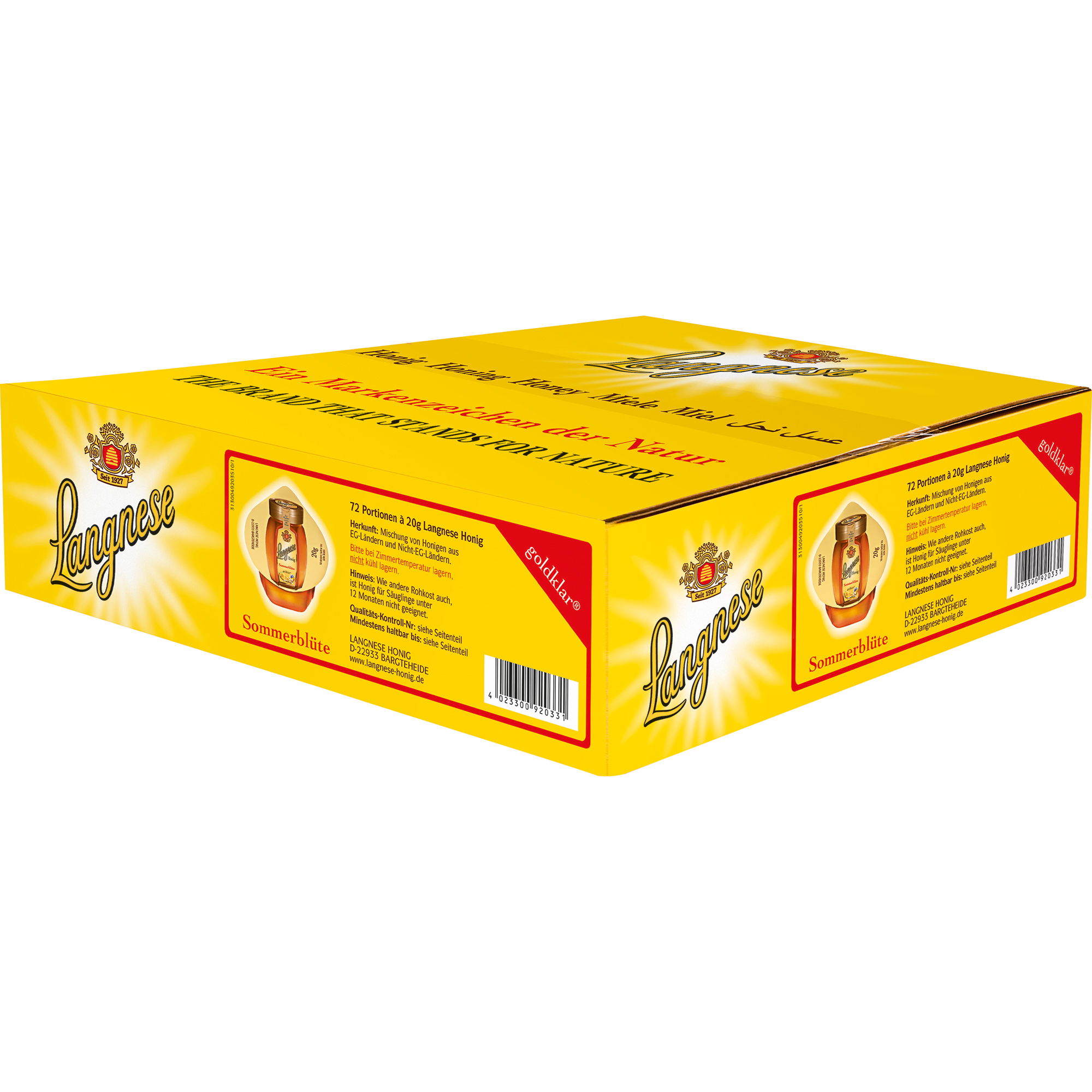 Langnese Honig Sommerblütenhonig Portionsdose 72 x 20 g/Pack.