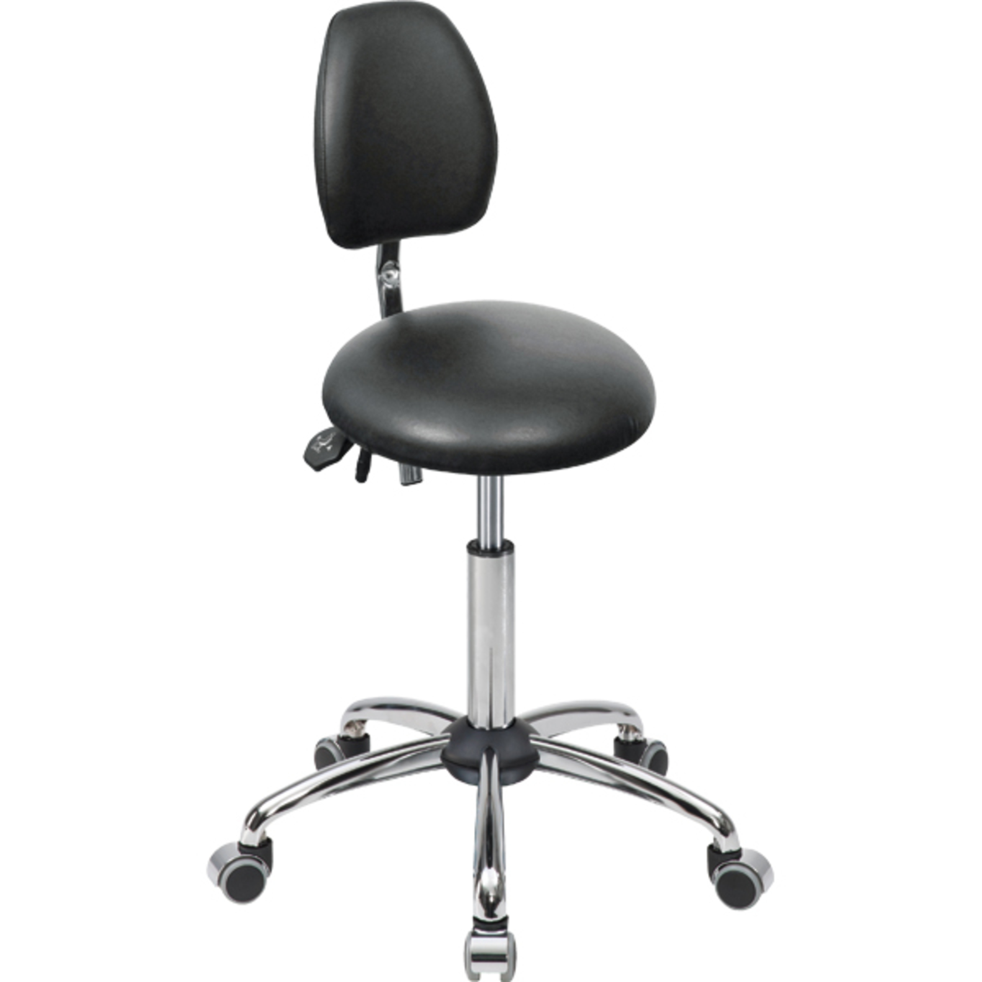 meychair Sitzhocker Assistant Basic Rundsitz Farbe der Sitzfläche: schwarz Farbe des Fußkreuzes: chrom