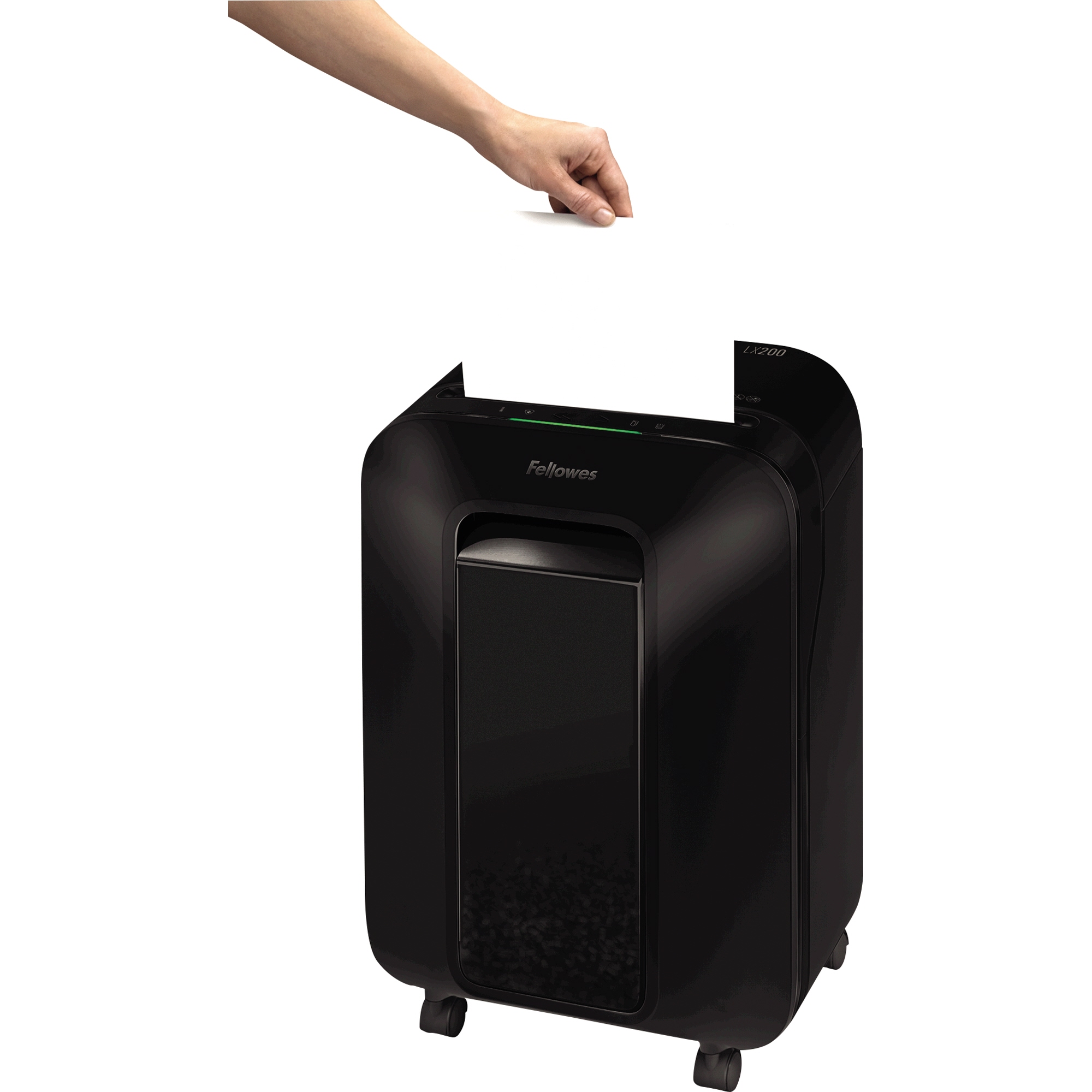 Fellowes® Aktenvernichter Powershred® LX200 P-4 Papier, Heftklammern, Büroklammern, Kreditkarten Partikelschnitt 12 Bl. schwarz