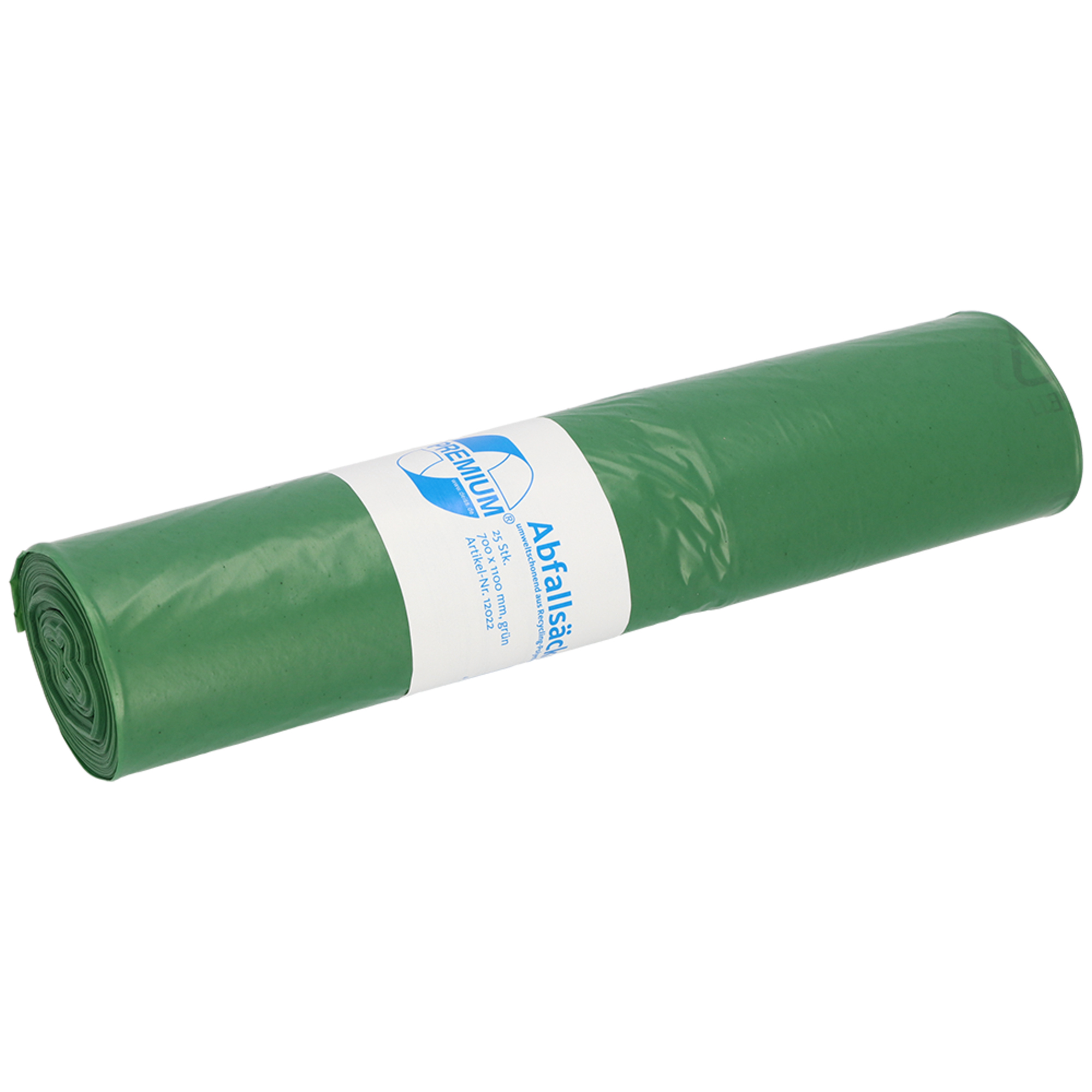 PREMIUM Müllsack Typ 60 70 x 100 cm (B x H) 37µm 120l LDPE, 79,6 % recycelt grün 25 St./Pack.