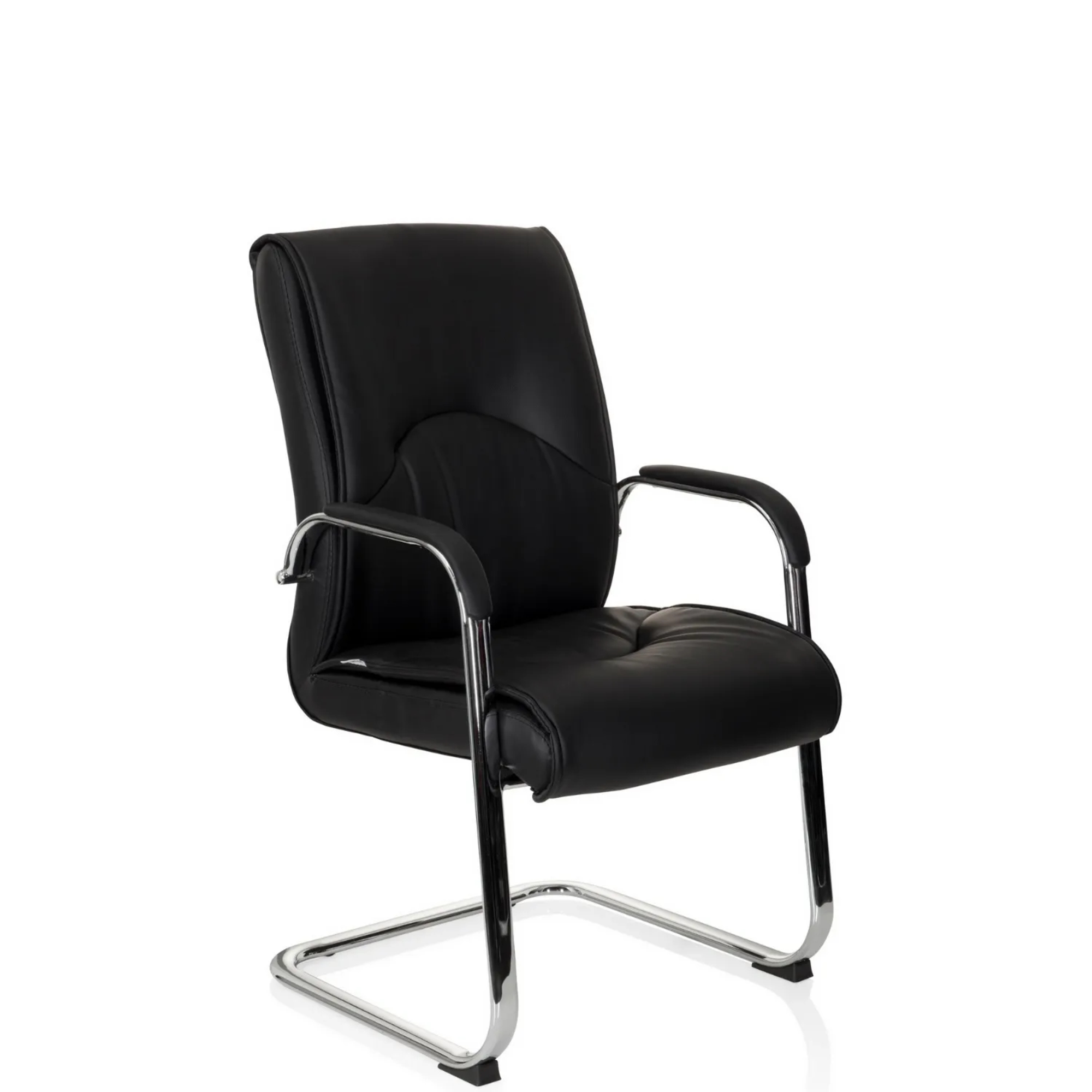 hjh OFFICE Besucherstuhl SOVRANO V 120kg 100% Polyurethan schwarz