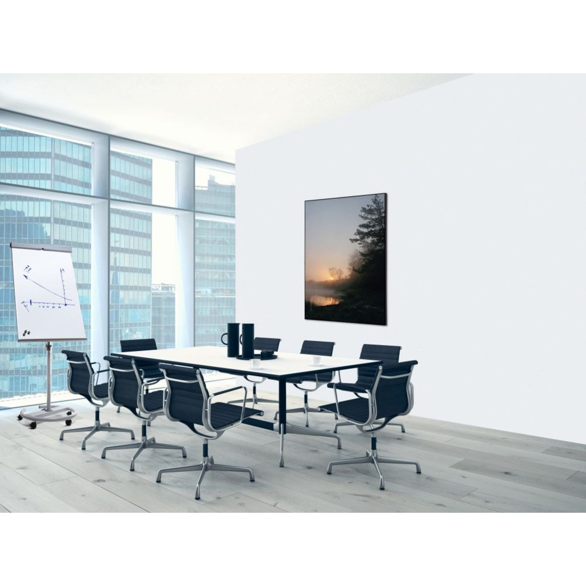 Showdown® Displays Dekobild Wald Sonnenaufgang 84,1 x 59,4 cm (B x H) Holz