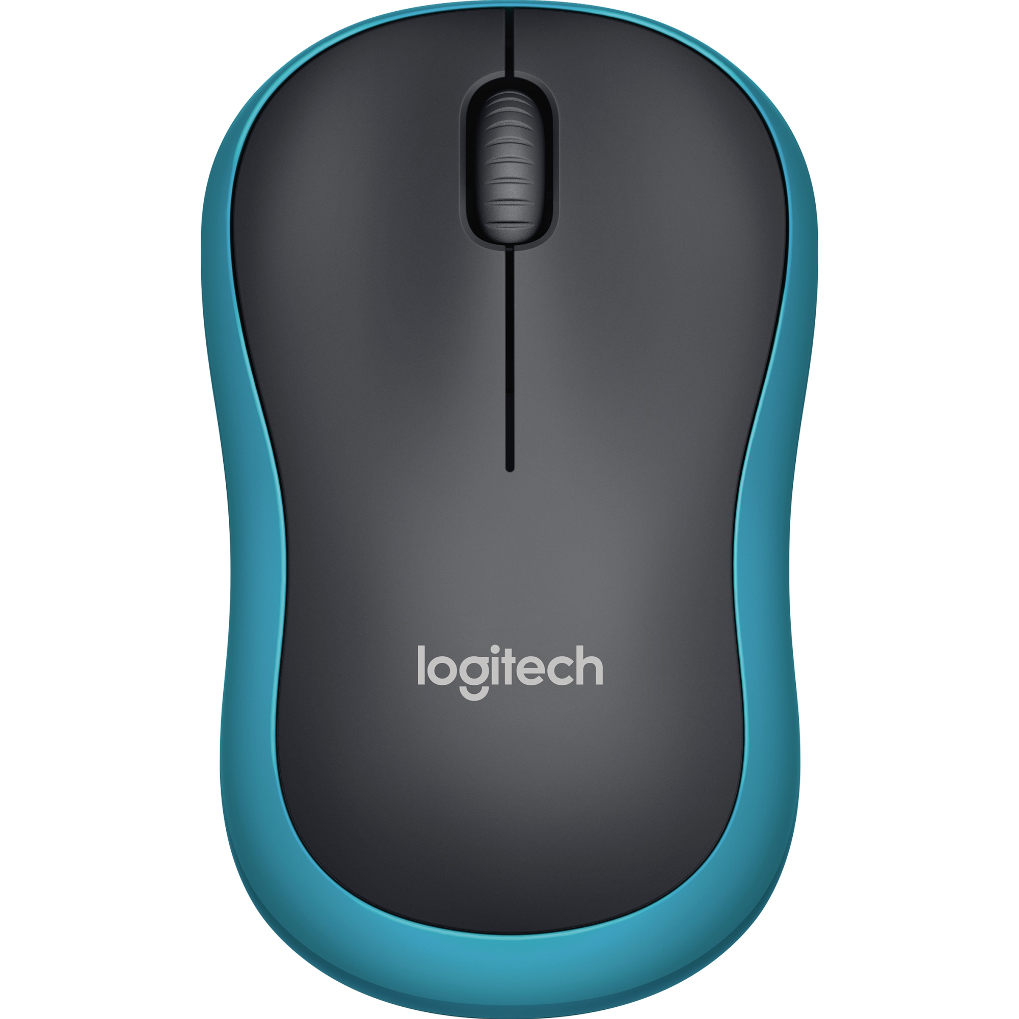 Logitech Optische PC Maus M185 Links- und Rechtshänder nicht ergonomisch USB-A bis 10m Batterie inkl. Nano-USB-Empfänger schwarz/blau