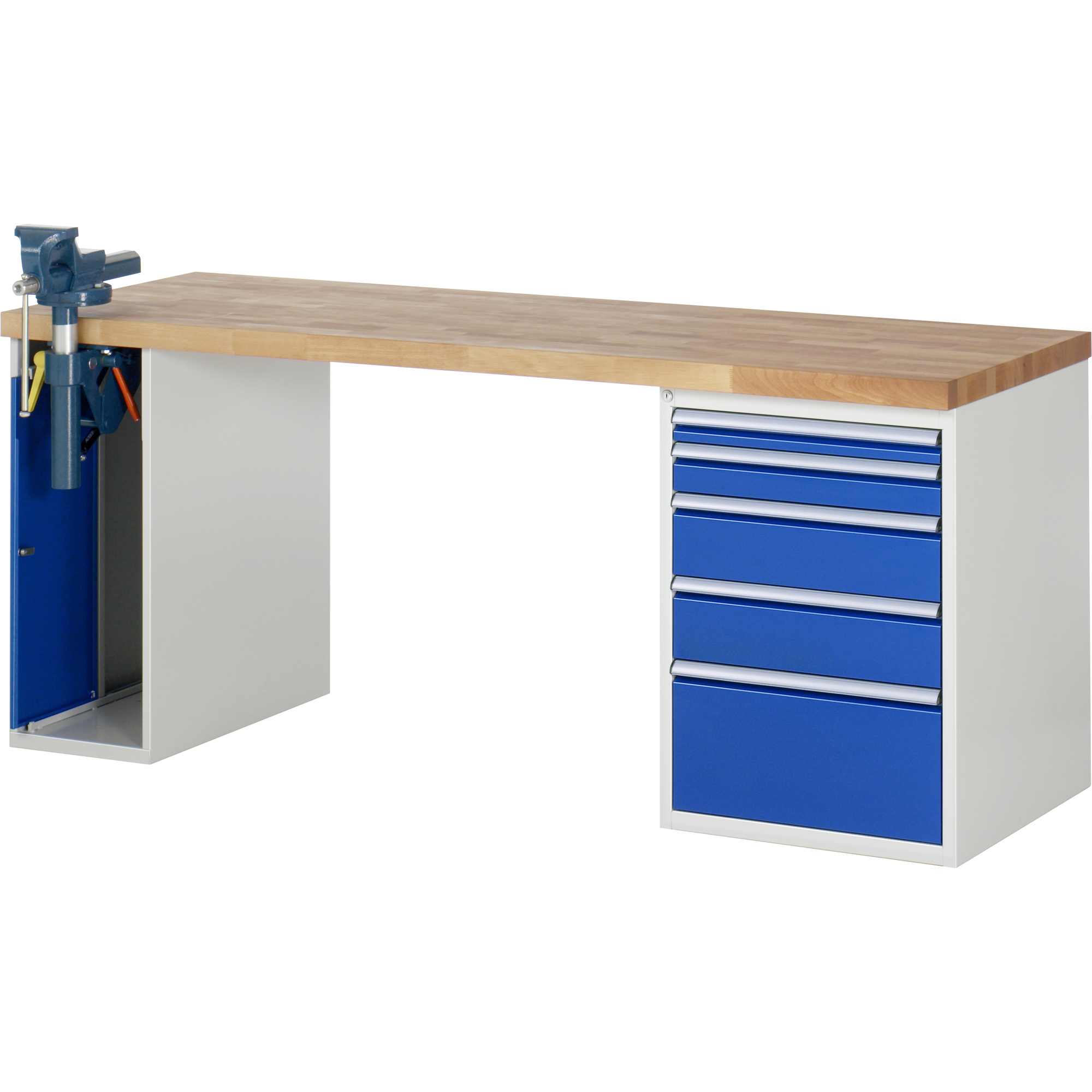 RAU Werkbank 7000 2.000 x 890 x 700 mm (B x H x T) enzianblau lichtgrau