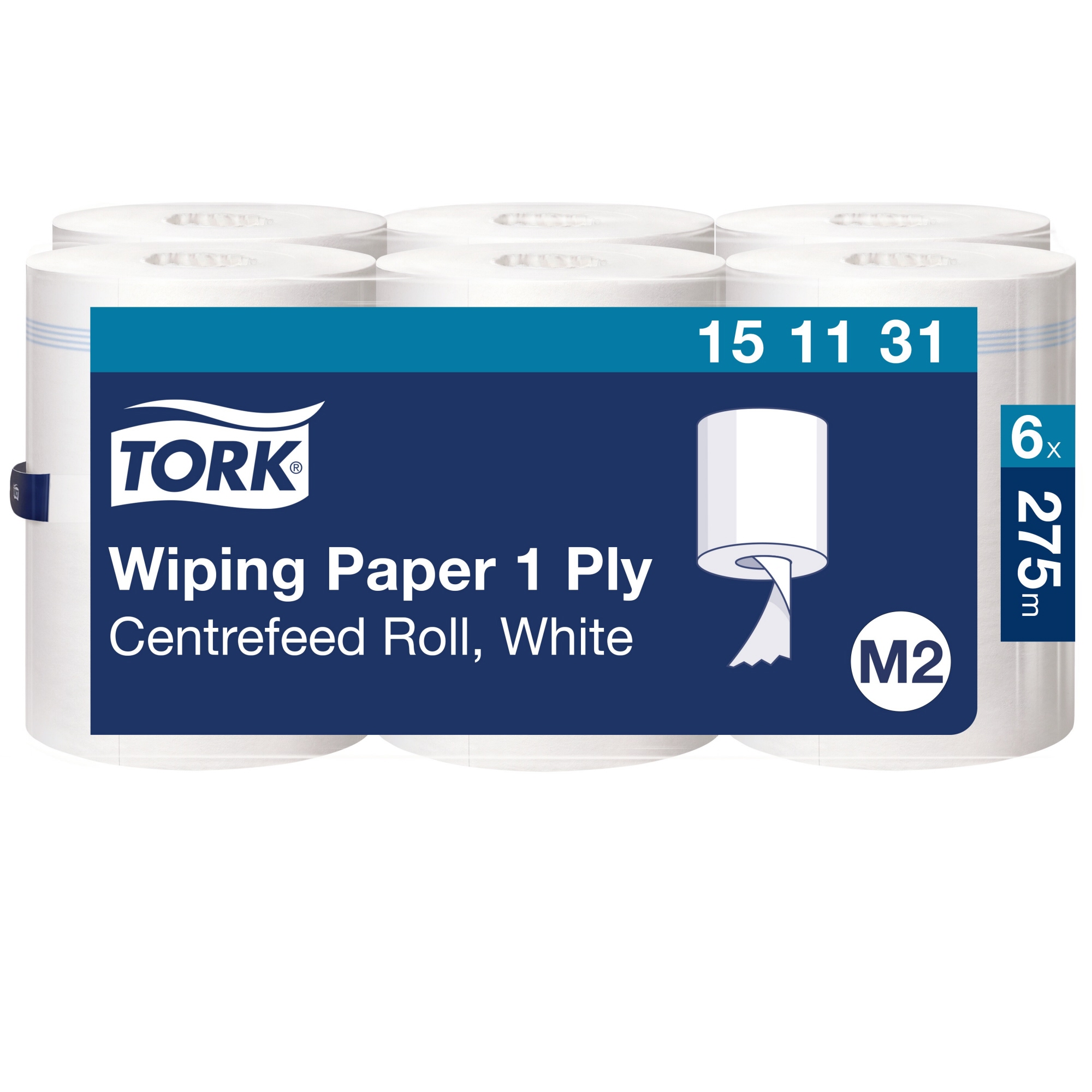 Tork Wischtücher Advanced 21,5 cm x 275 m (B x L) Tissue weiß 6 Rl./Pack.