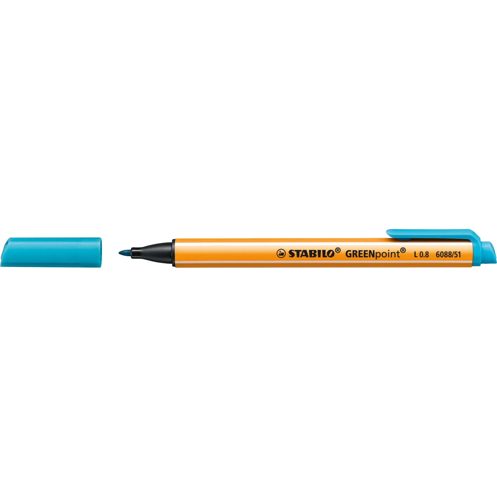 STABILO® Fasermaler GREENpoint® 0,8mm türkis nicht auswaschbar