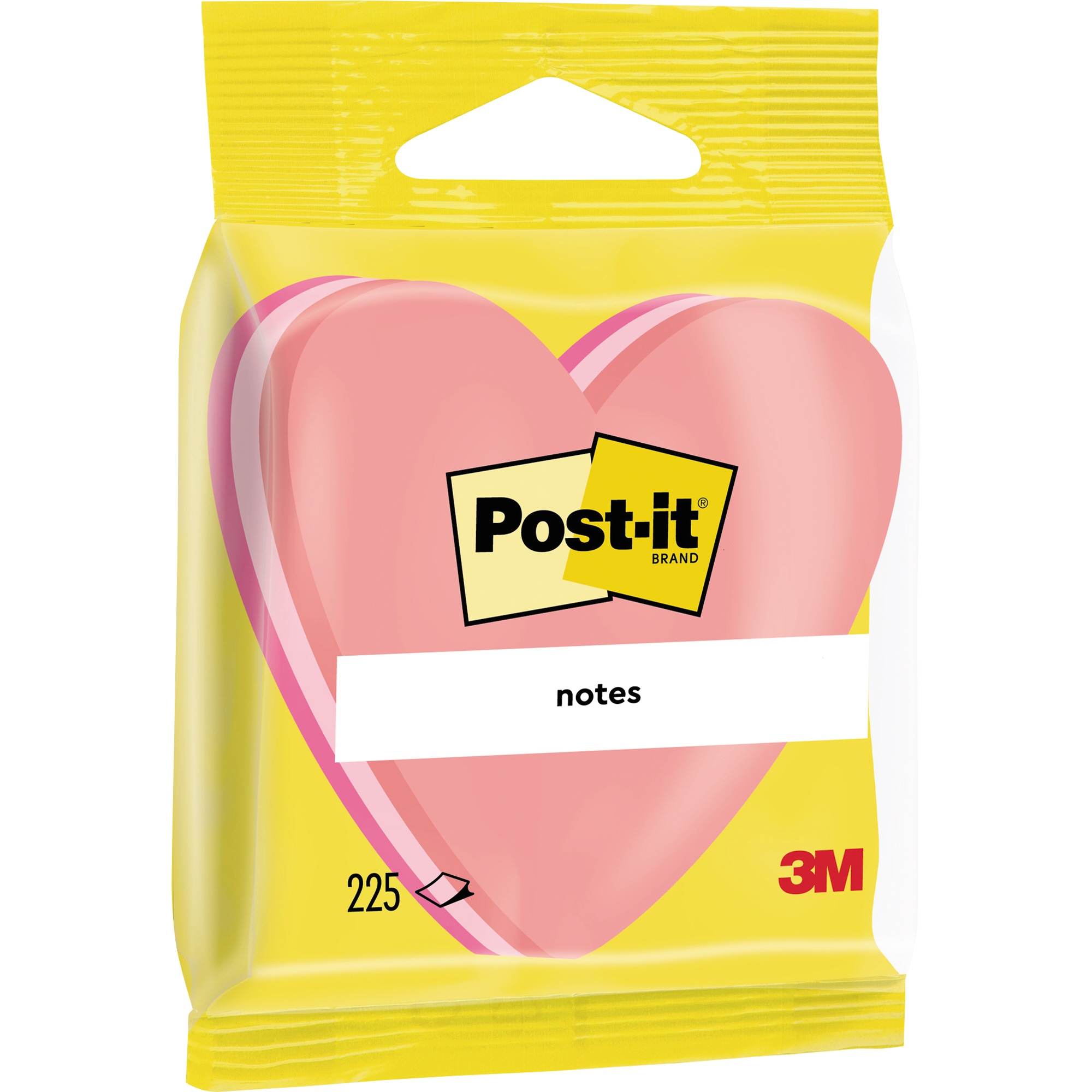 Post-it® Haftnotizwürfel Herz 70 x 22,5 x 70 mm (B x H x T) guavapink, pastellrosa, powerpink 225 Bl.