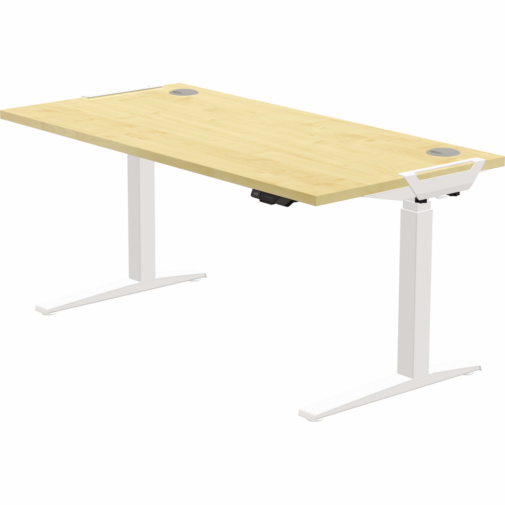 Fellowes® Schreibtisch Levado™ Maße: 1.400 x 640-1.260 x 800 mm (B x H x T) Spanplatte ahorn