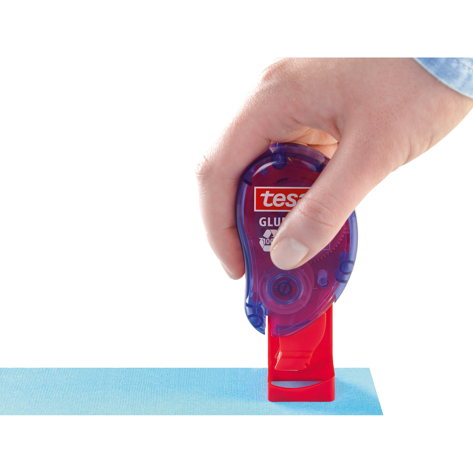 tesa® Klebestempel ecoLogo® 8,4 x 8,4 mm (B x L) blau 1.100 Pads/Rl.