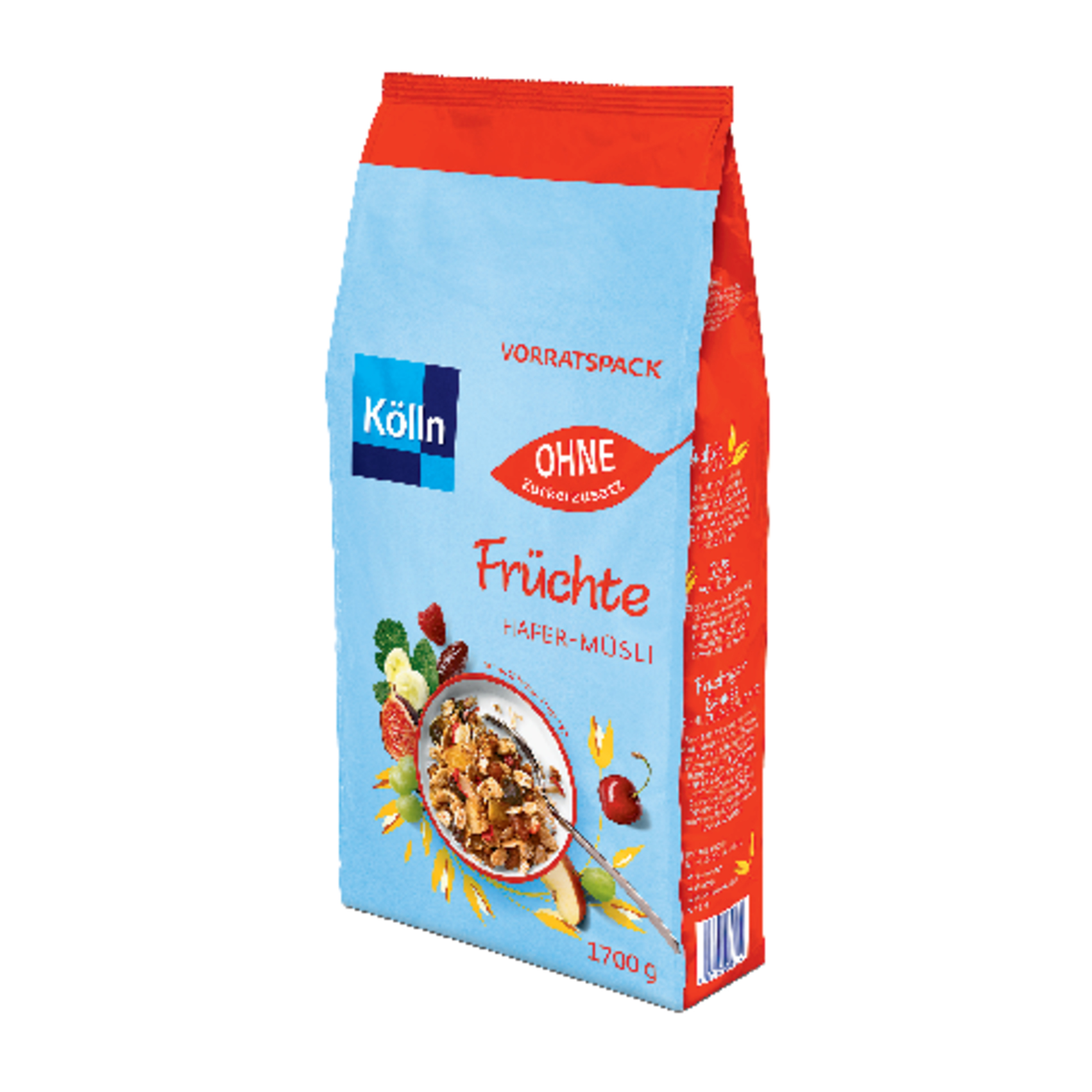 Kölln Müsli Früchte Hafer ohne Zucker 4 x 1.700 g/Pack.