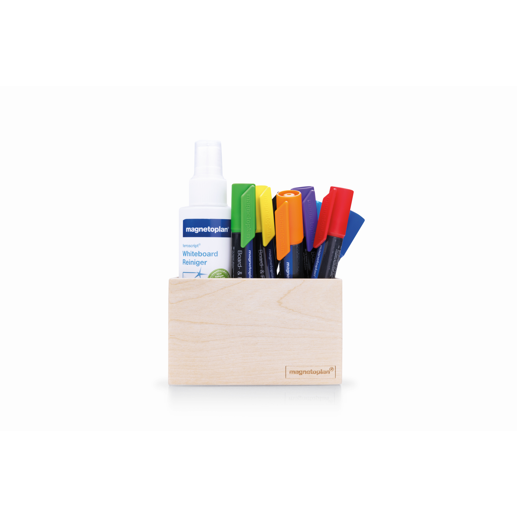 magnetoplan® Tafelschreiberhalter Wood Magnetic Box 11,4 x 7 x 6,4 cm (B x H x T) Birkenholz hellbraun