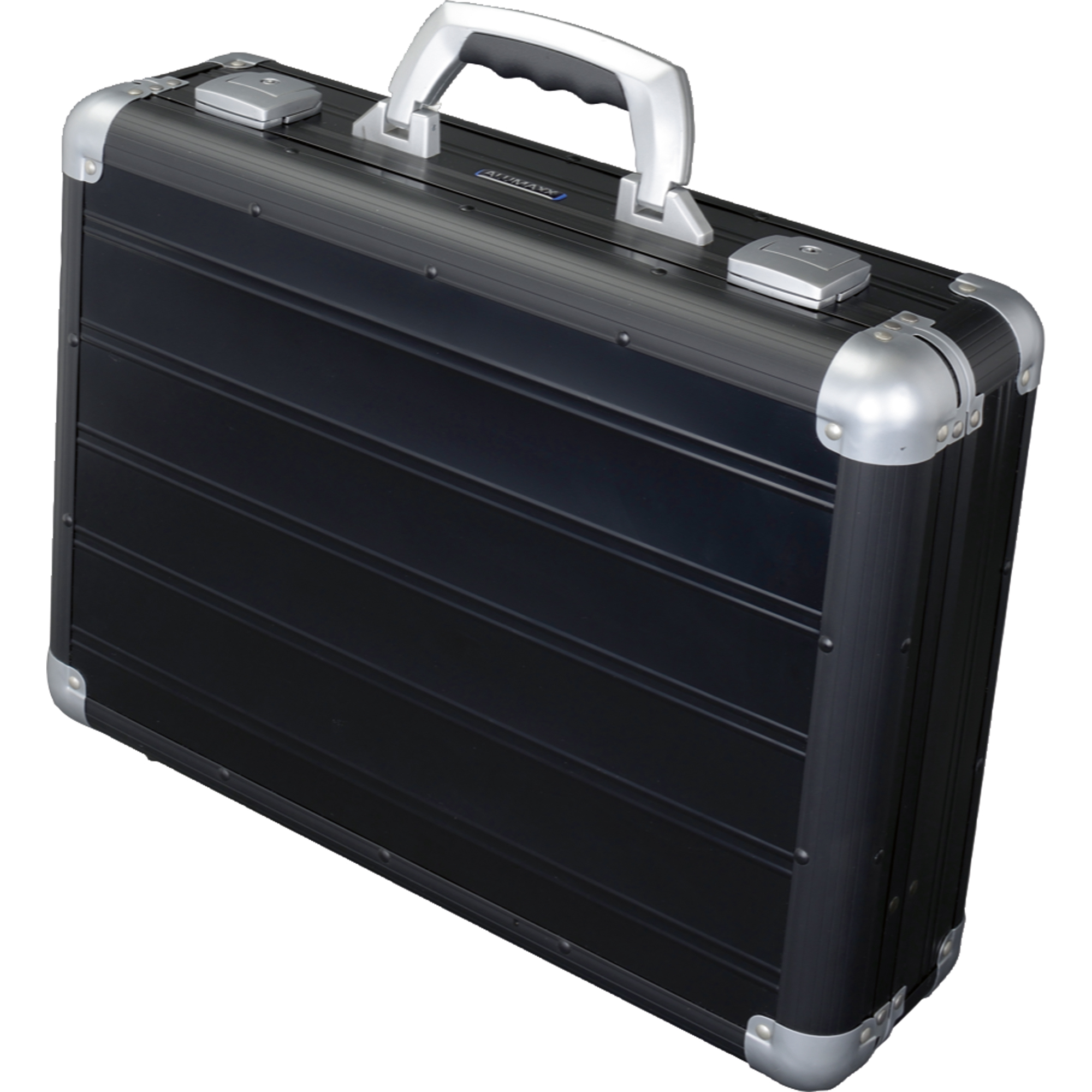 ALUMAXX® Aktenkoffer VENTURE 44,5 x 31,5 x 12 cm (B x H x T) 45,5 x 33,5 x 13,5 cm (B x H x T) herausnehmbarem Inlay mit Tabletfach, Smartphone-Hülle, acht Visitenkarten-/Kreditkartenfächer, zwei Fächer für SD-Karten, Netzfach, Einsteckfach Aluminium swm