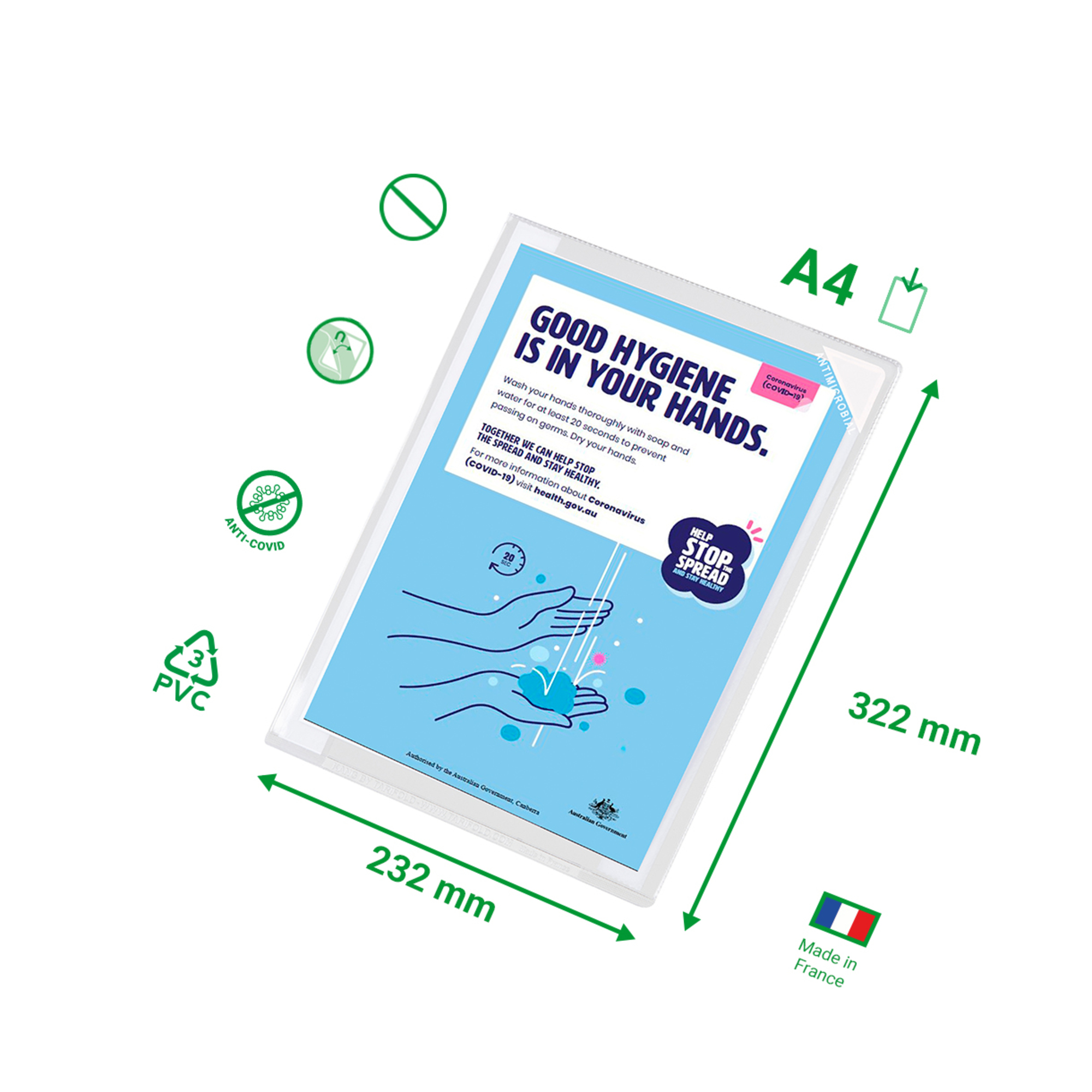 DJOIS Sichttafelhülle KANG Easy Clic DIN A4 PVC transparent weiß 25 St./Pack.