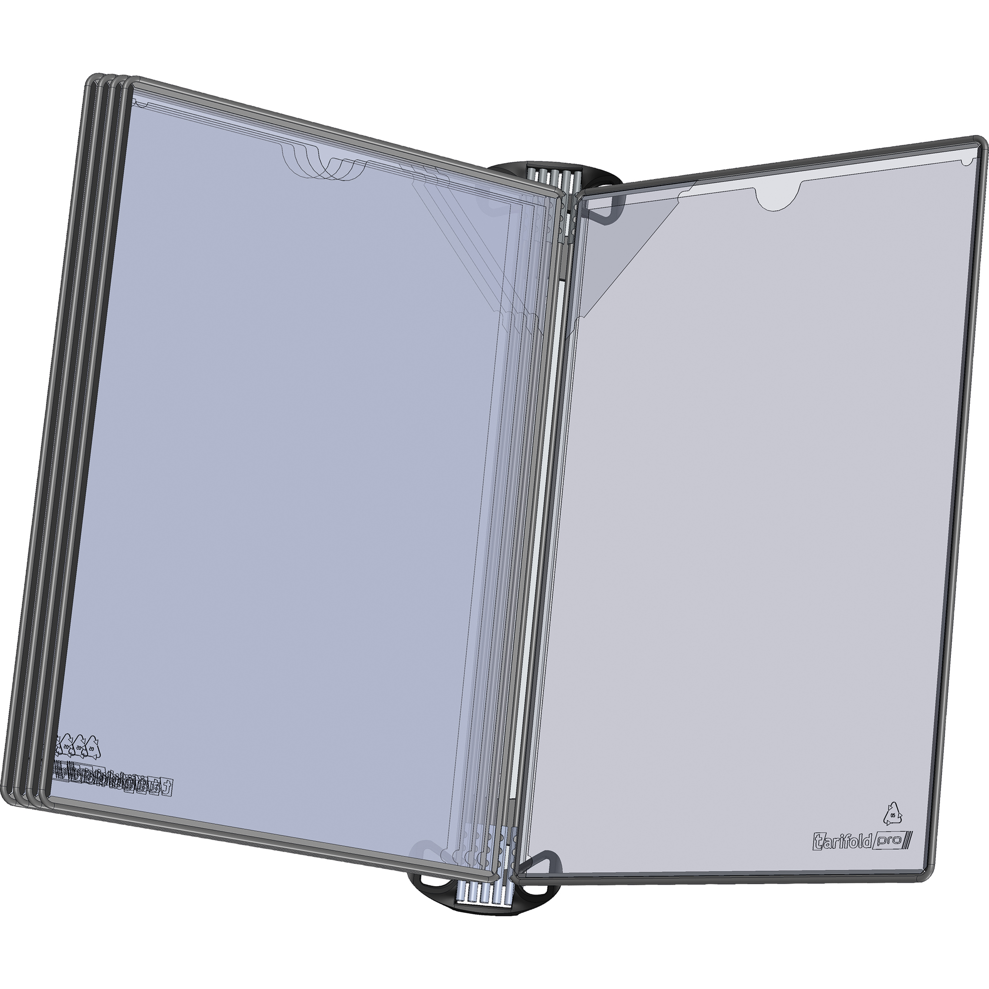 DJOIS Sichttafelwandhalter PRO DIN A4 Aluminium/PVC schwarz 5 Sichttafeln
