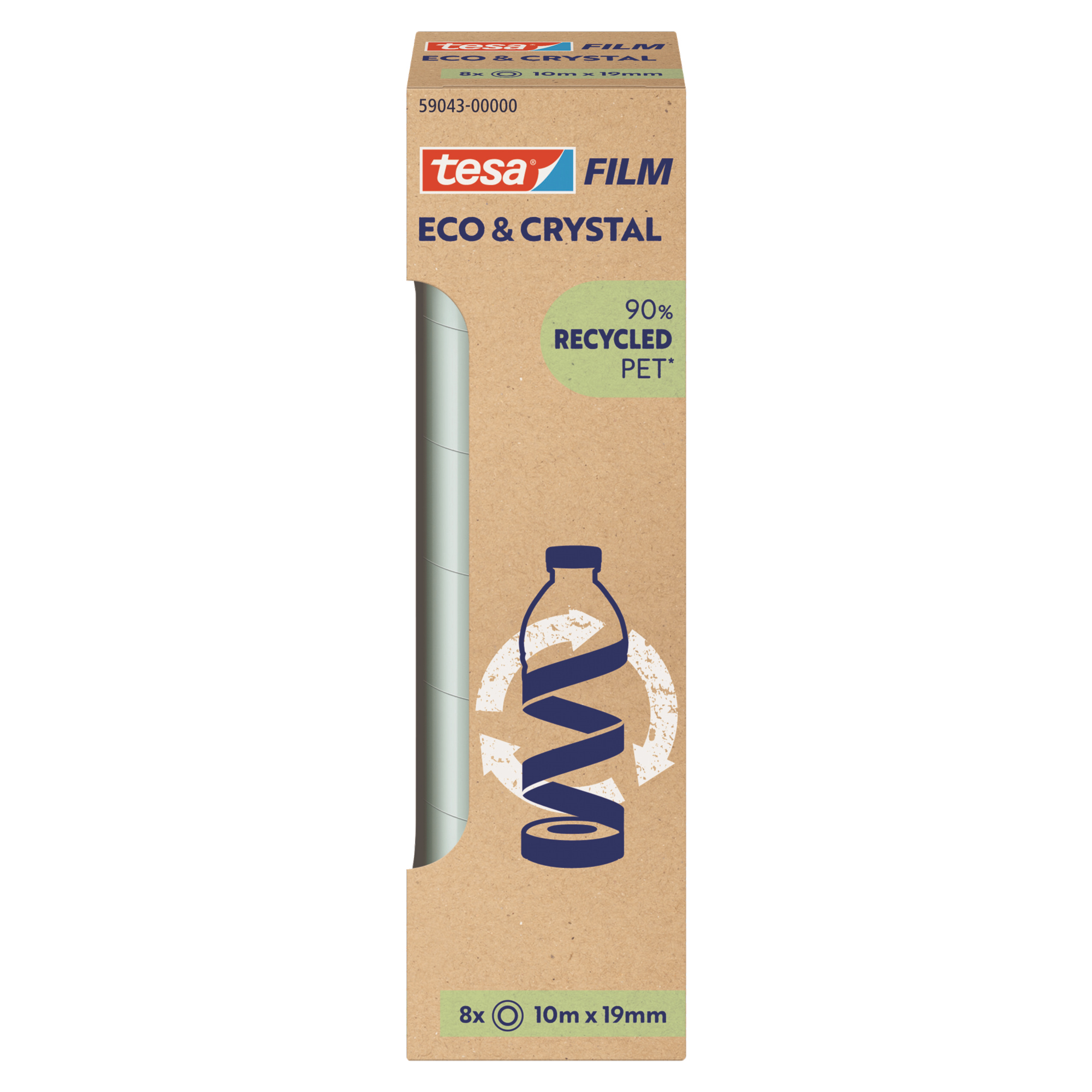 tesa® Klebefilm Eco & Crystal 19 mm x 10 m (B x L) einseitig klebend ohne Lösungsmittel Acrylat transparent 8 St./Pack.