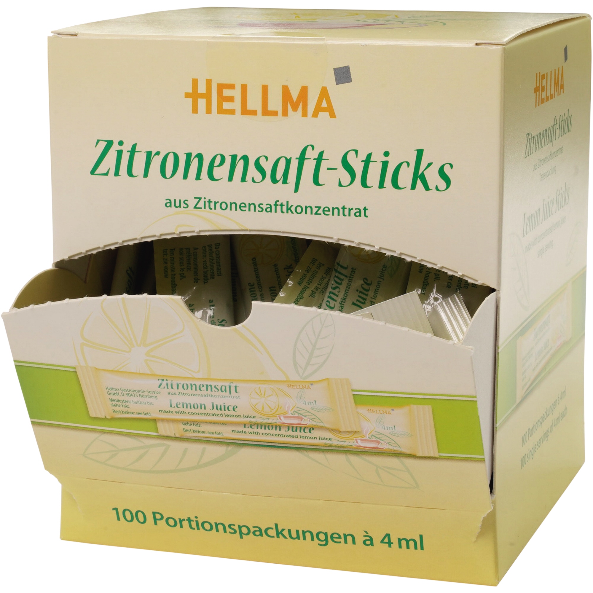 Hellma Zitronensaft Stick 100 x 4 ml/Pack.