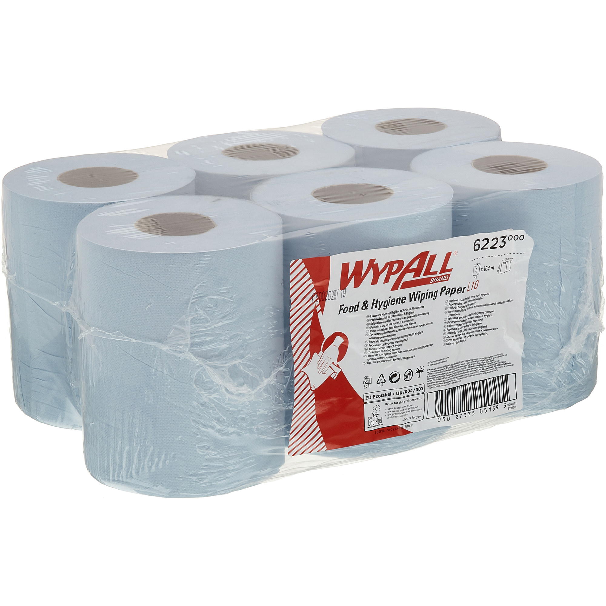 WYPALL* Wischtücher Reach™ 18,5 x 38 cm (B x L) Papier blau 6 x 430 St./Pack.
