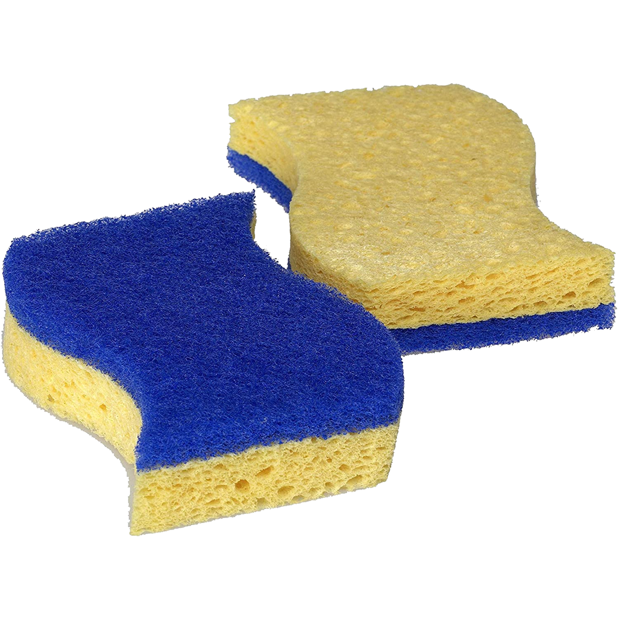Spontex Reinigungsschwamm 21 x 11 x 2,5 cm (B x H x T) Zellulose/Polyester-Recyclingfasern/Harz gelb/blau 2 St./Pack.