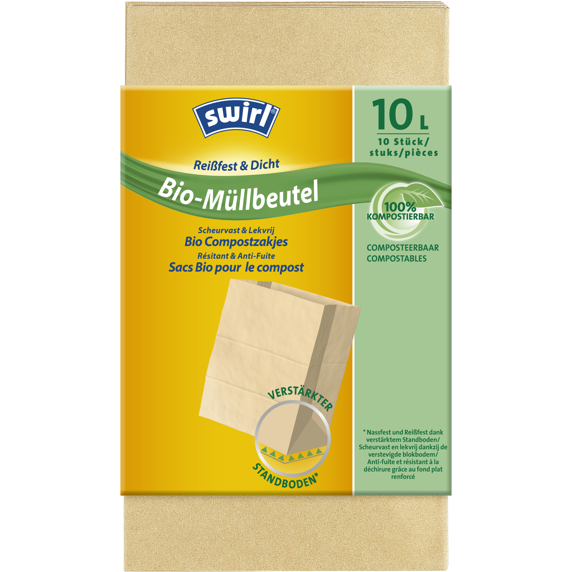 Swirl Müllbeutel Bio 20 x 28 x 15 cm (B x H x T) 10l Papier braun 10 St./Pack.