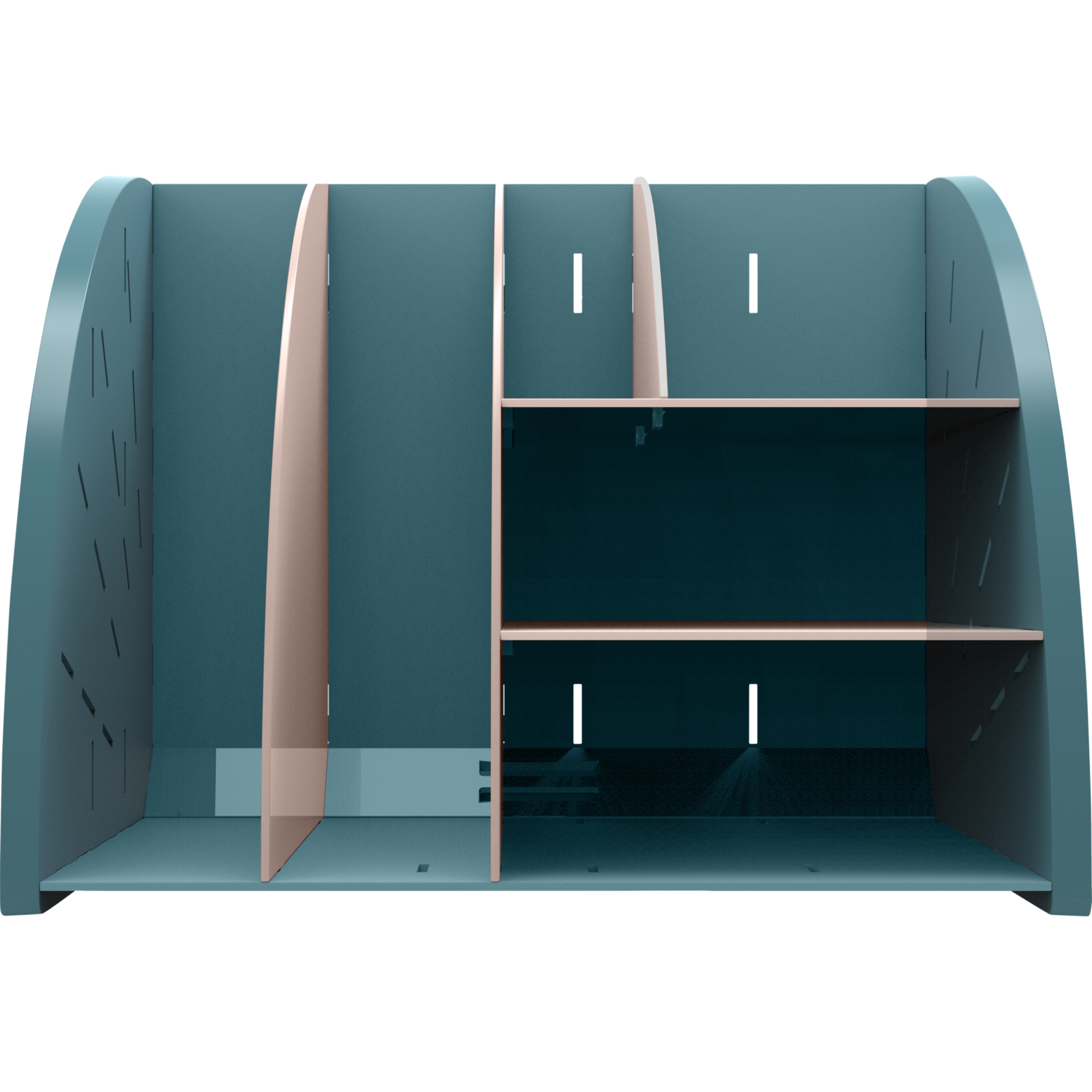 Exacompta Tischorganizer Skandi 36 x 29,5 x 29,5 cm (B x H x T) nicht gefüllt Polystyrol, recycelt pazifikblau/nude