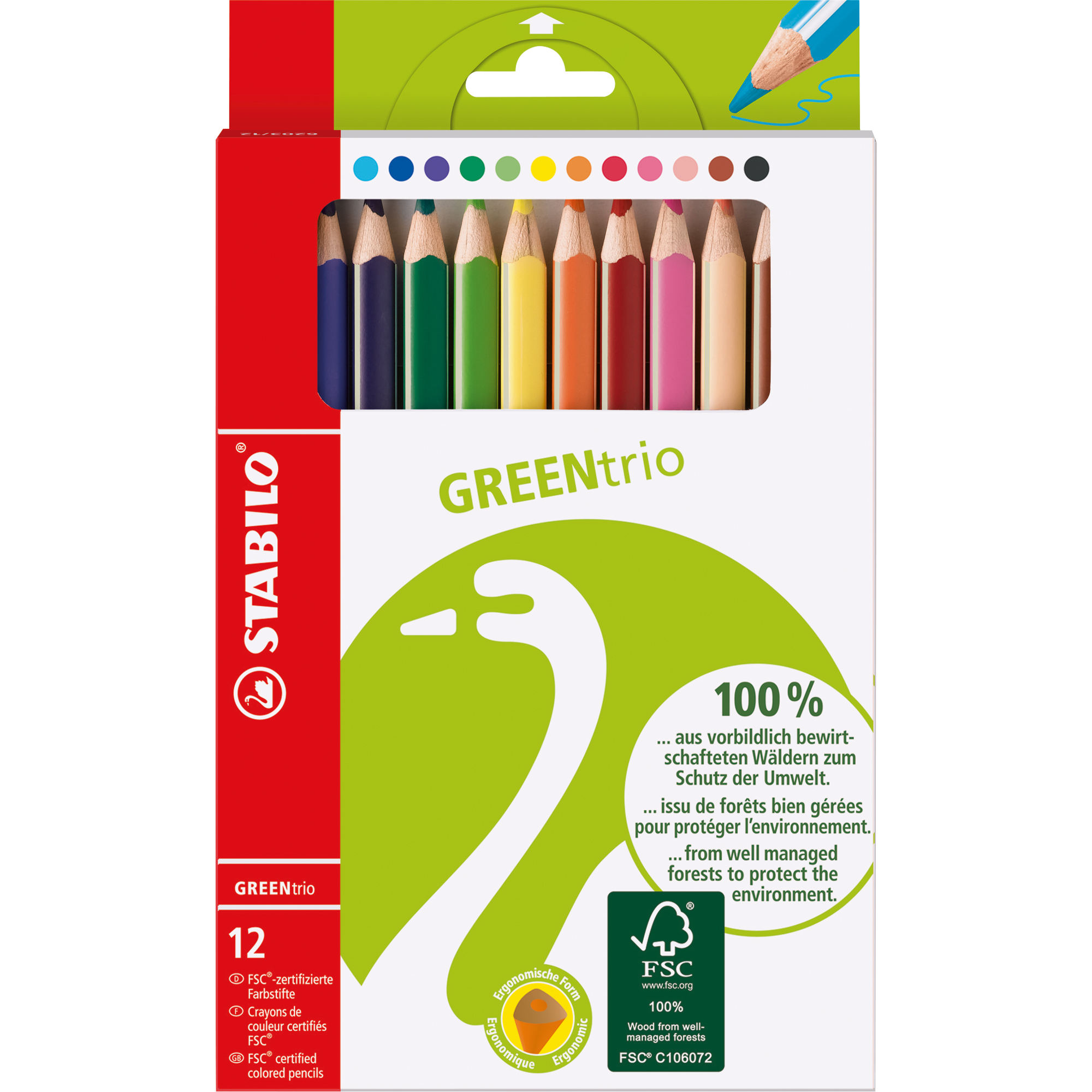 STABILO® Buntstift GREENtrio® farbig sortiert 12 St./Pack.