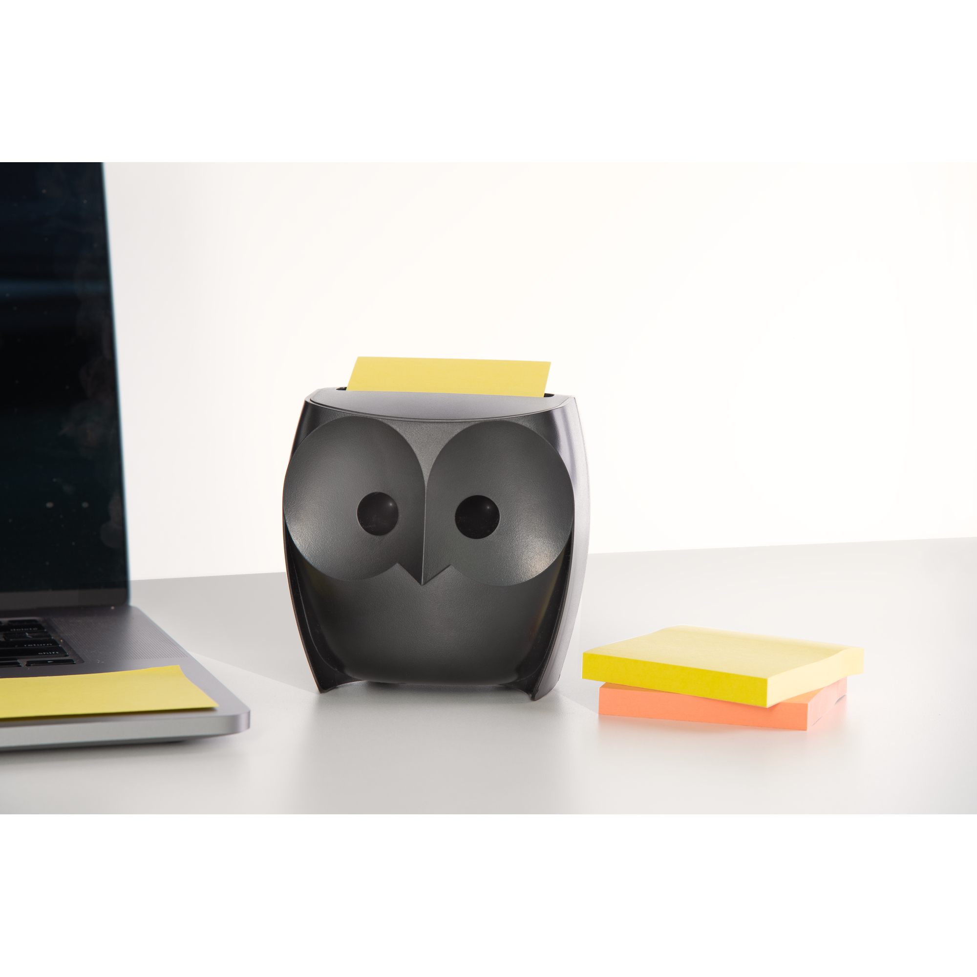 Post-it® Haftnotizspender Super Sticky Z-Notes Eule 76 x 76 mm (B x H) Kunststoff schwarz