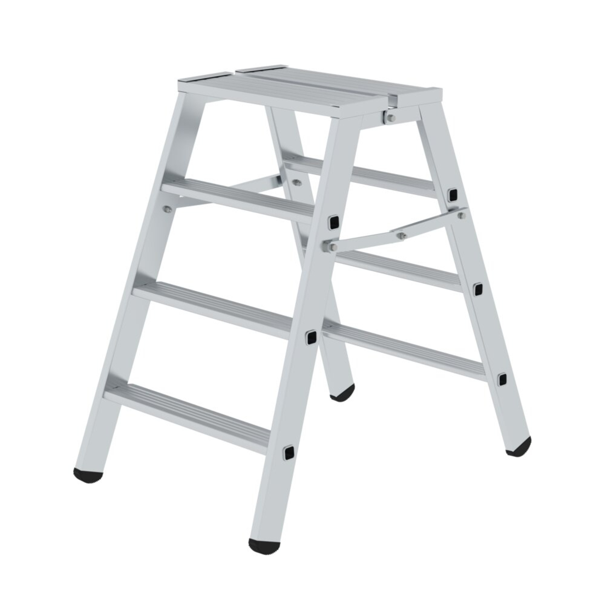 MUNK Trittleiter 62 x 96 cm (B x T) 150kg Aluminium alu 2 x 4 Stufen