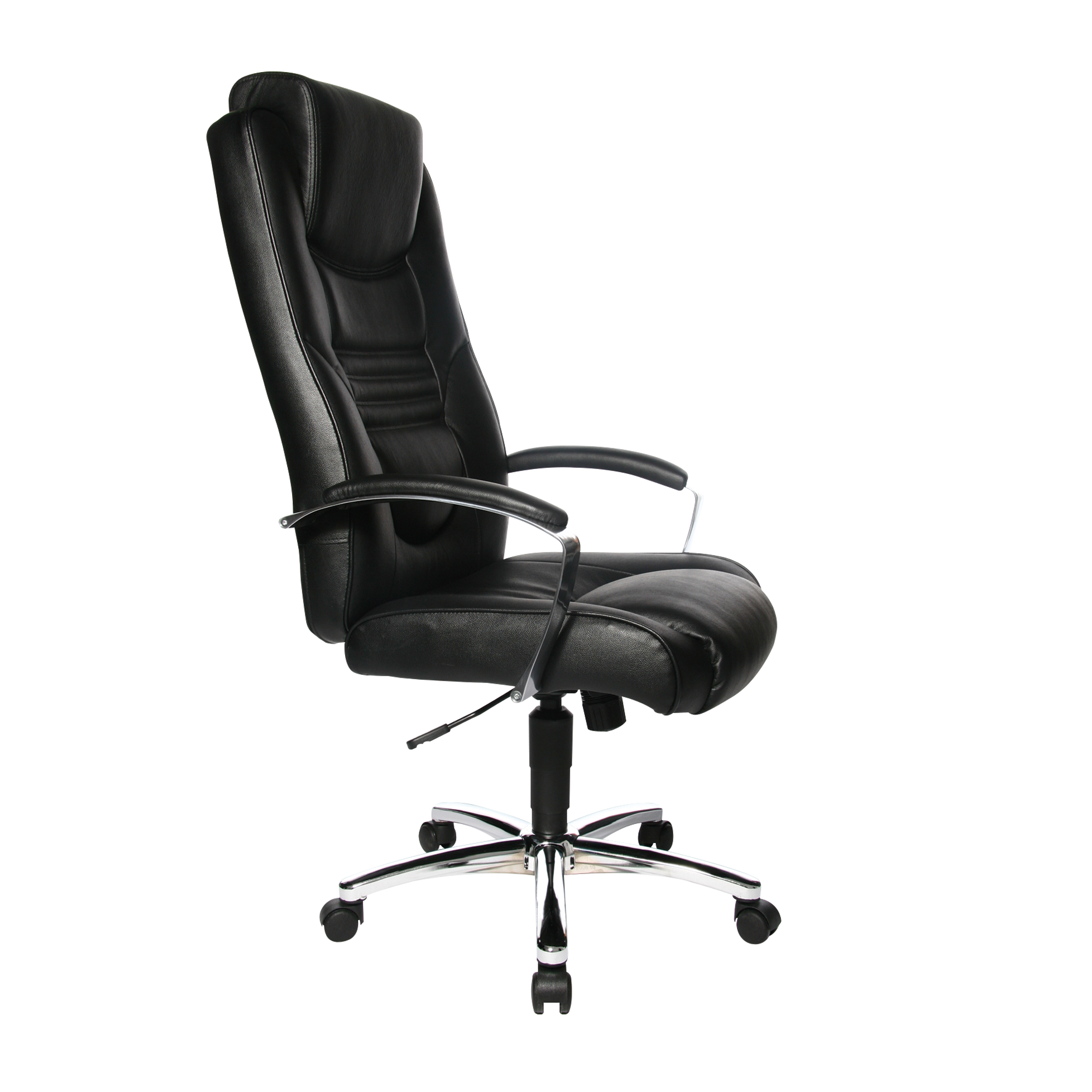 TOPSTAR Bürodrehstuhl Soft Lux 42-50cm Wippmechanik Rolle hart gebremst (für Teppichboden) Stahl, verchromt schwarz