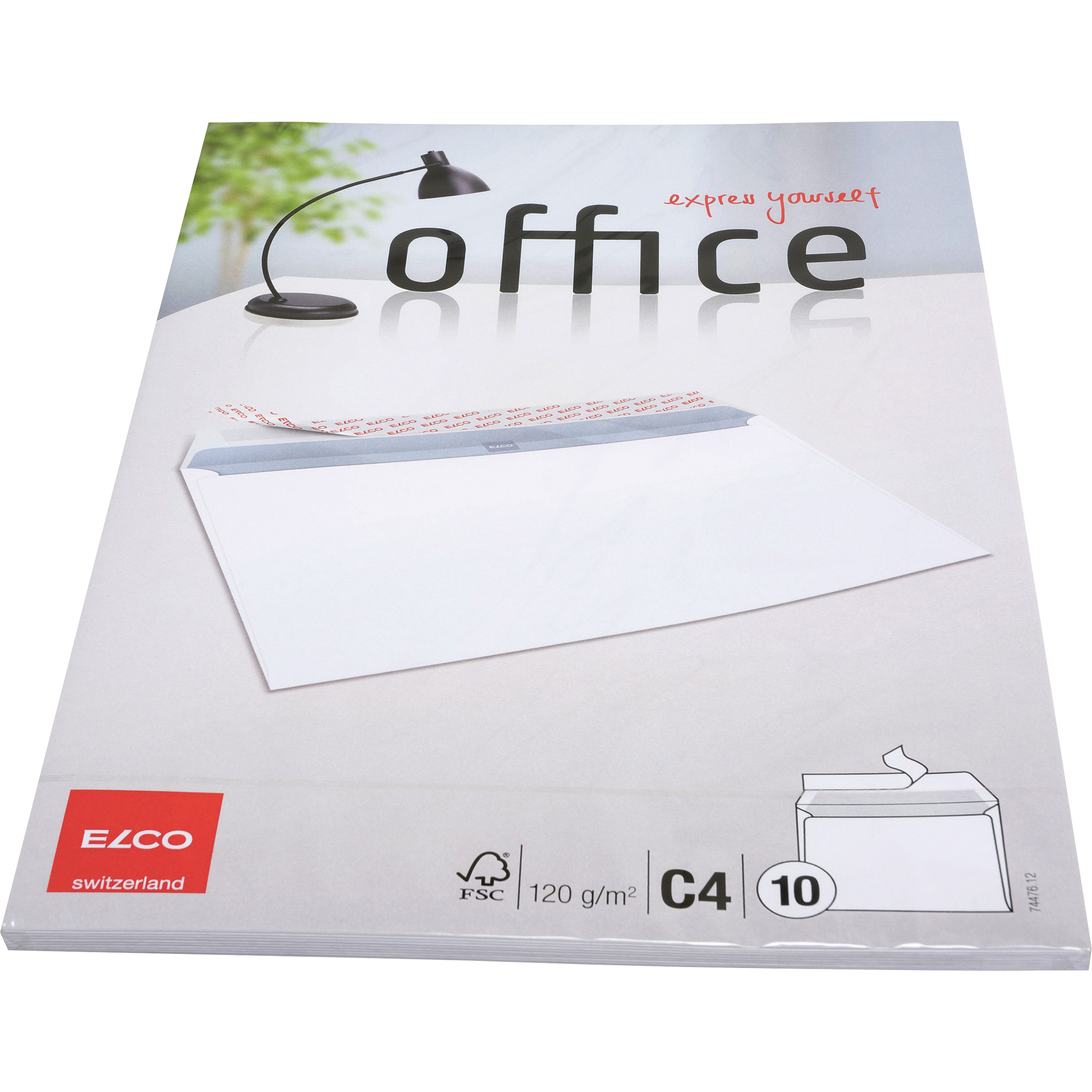 ELCO Versandtasche Office DIN C4 324 x 229 mm (B x H) mit Haftklebung ohne Fenster 120g/m² ohne Fadenverstärkung hochweiß 10 St./Pack.