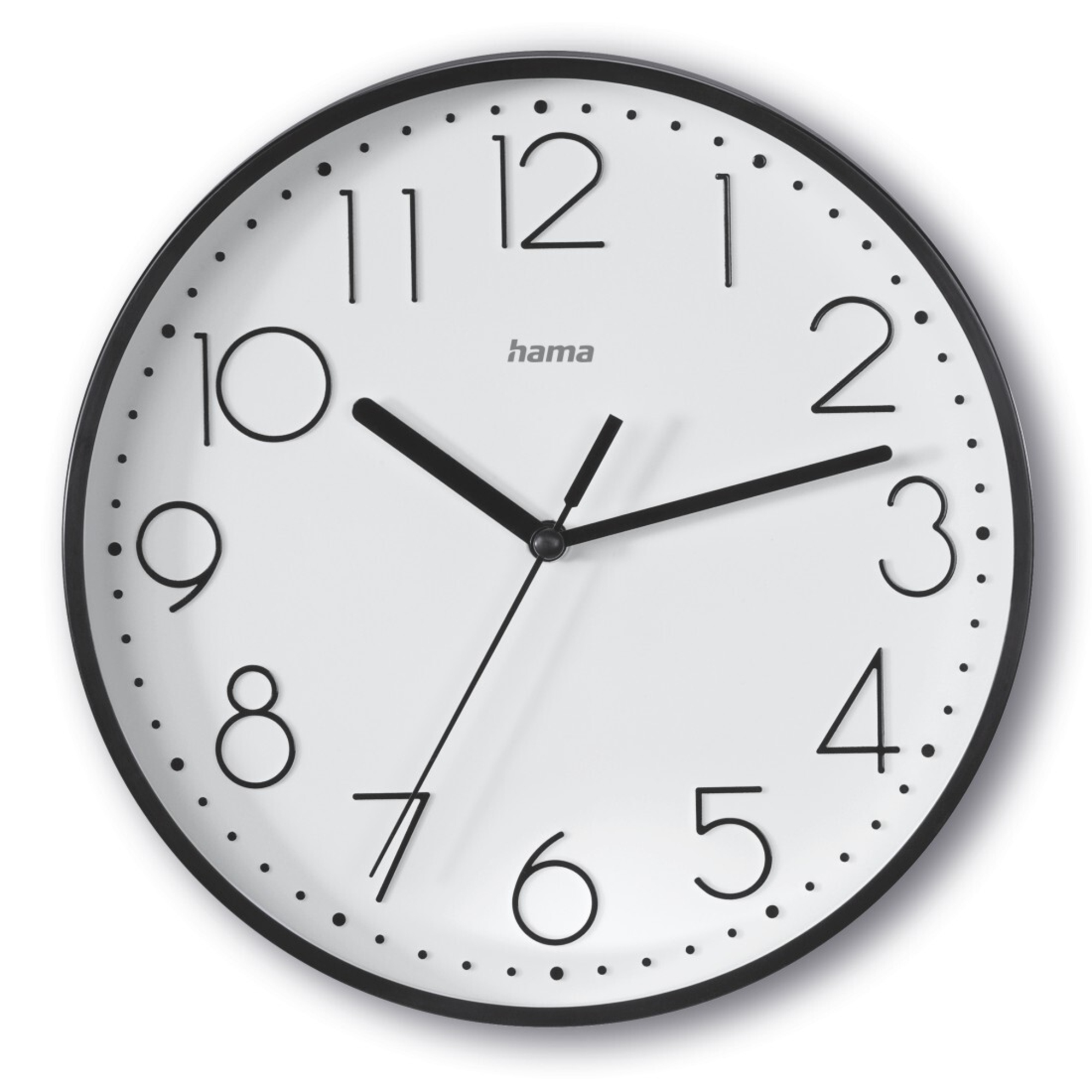 Hama Wanduhr Salina 22 x 3,5 cm (Ø x T) ohne automatische Sommer-/Winterzeitumstellung Kunststoff schwarz