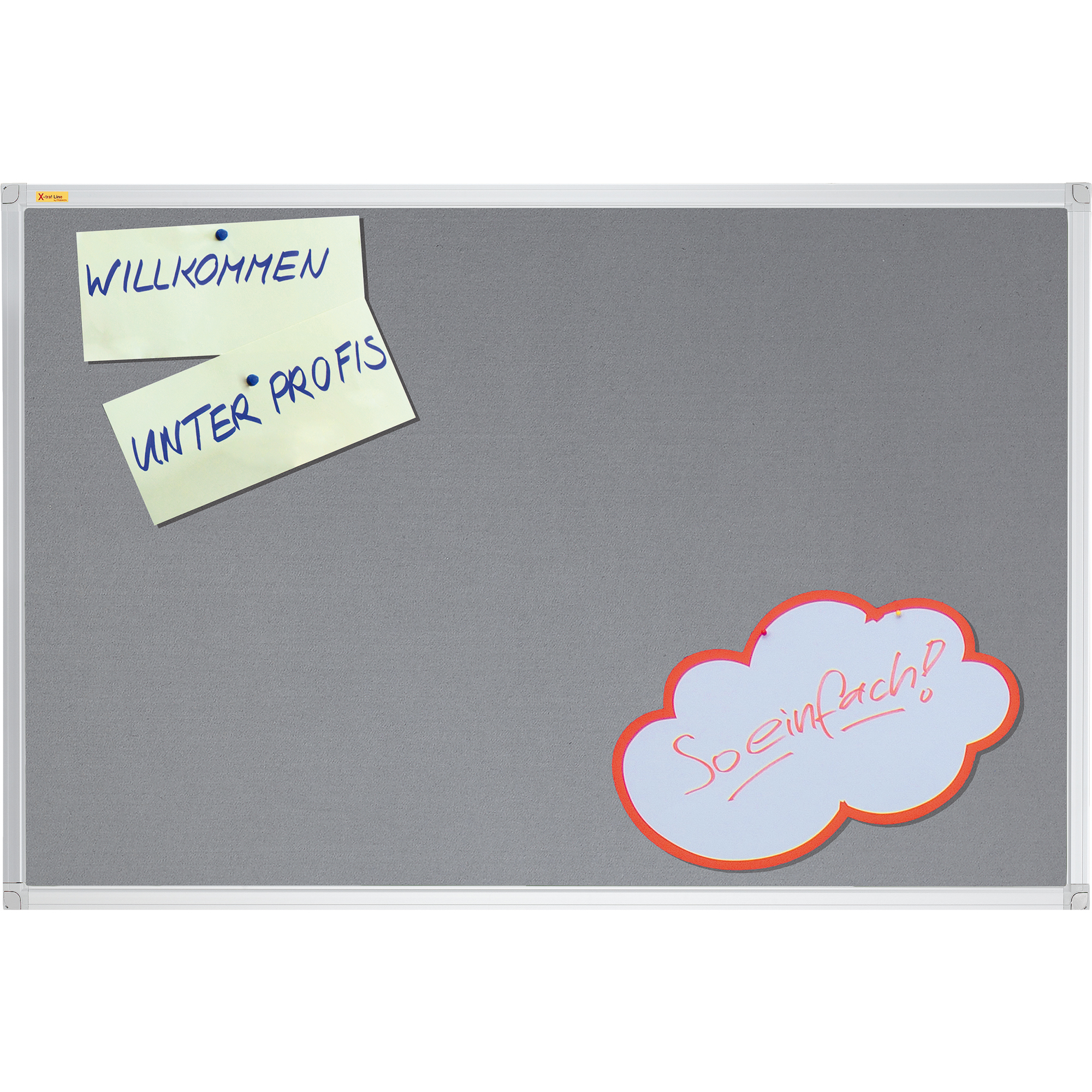 FRANKEN Pinnwand X-tra 180 x 120 cm (B x H) Filz Material des Rahmens: Aluminium, eloxiert/Kunststoff grau
