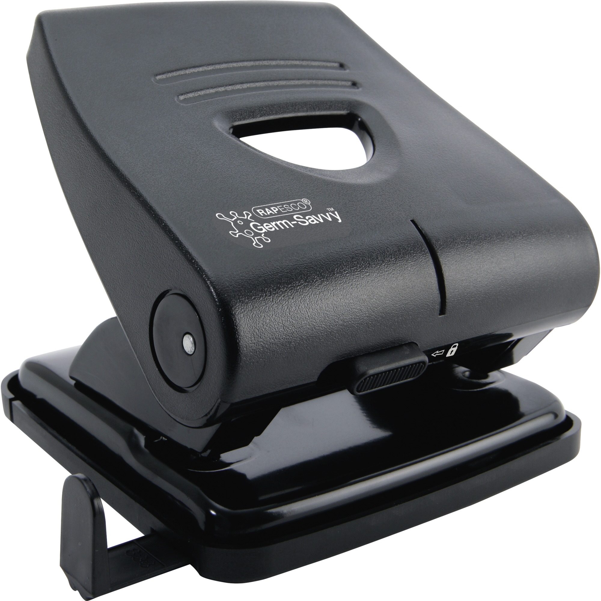 RAPESCO Locher 827-P 8cm 30 Bl. (80 g/m²) mit Anschlagschiene schwarz