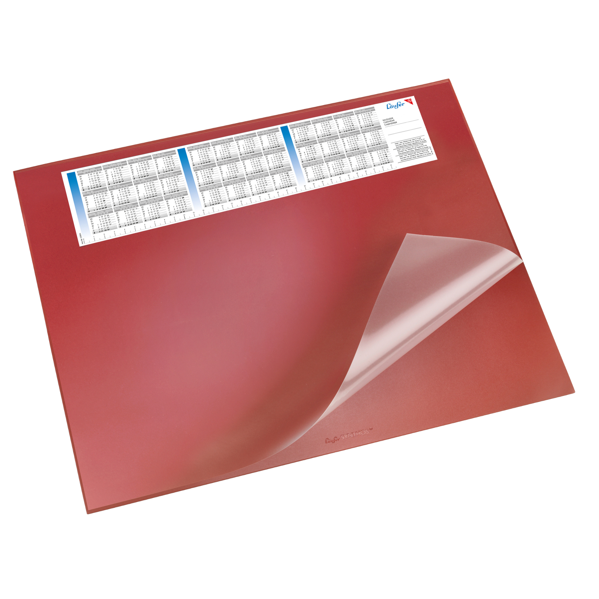 Läufer Schreibunterlage Synthos VSP 53 x 40 cm (B x H) mit Kalender 3 Jahre Kunststoff rot