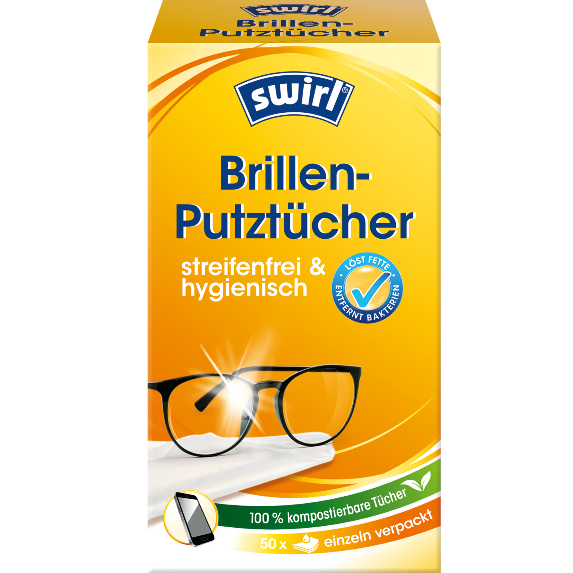 Swirl Brillenputztücher weiß 50 St./Pack.