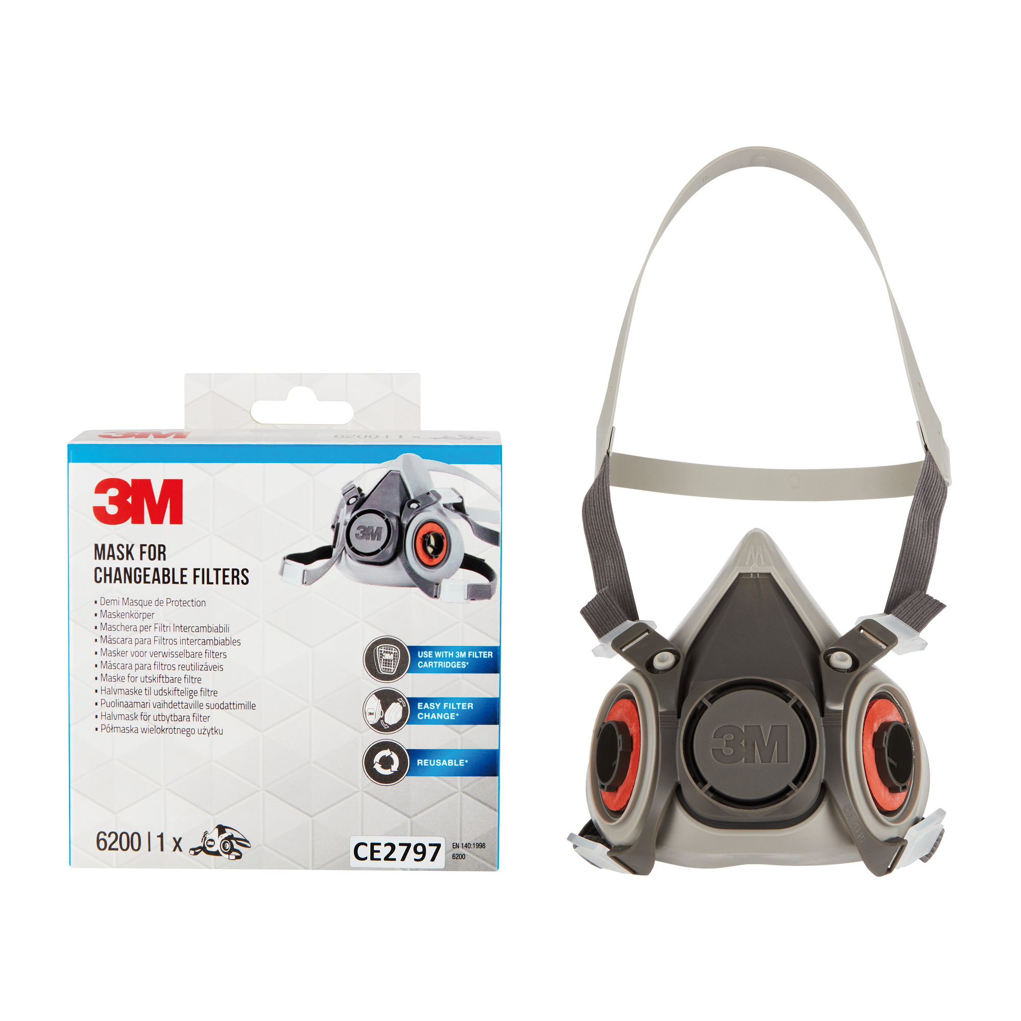 3M Halbmaske 6200PRO M TPE Kunststoff grau