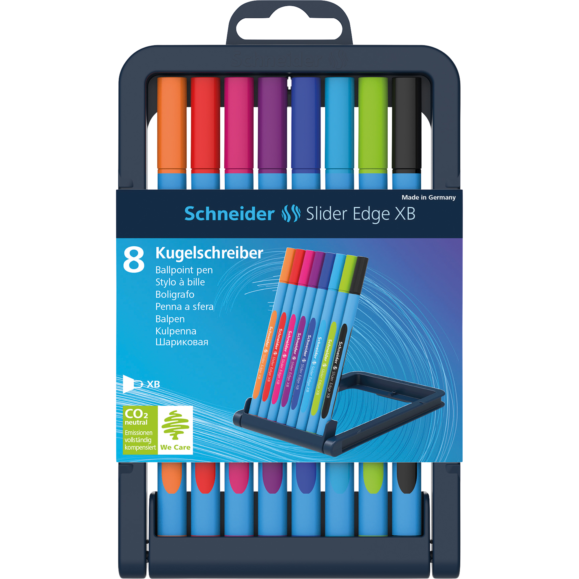 Schneider Kugelschreiber Slider Edge 0,7mm orange, rot, pink, violett, blau, hellblau, hellgrün, schwarz nicht dokumentenecht Schaftfarbe: cyan/orange, cyan/rot, cyan/pink, cyan/violett, cyan/blau, cyan/hellblau, cyan/hellgrün, cyan/schwarz 8 St./Pack.