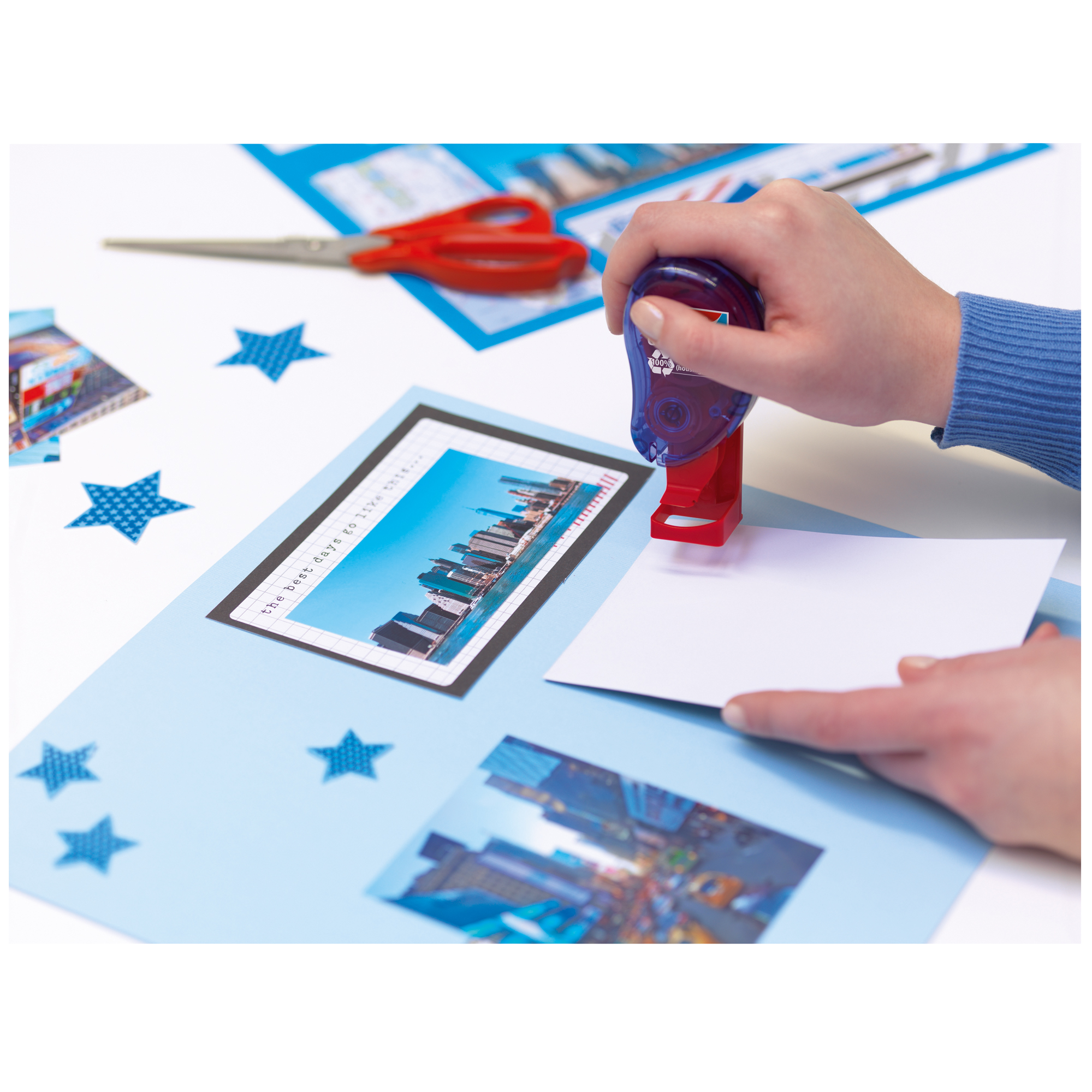 tesa® Klebestempel ecoLogo® 8,4 x 8,4 mm (B x L) blau 1.100 Pads/Rl.