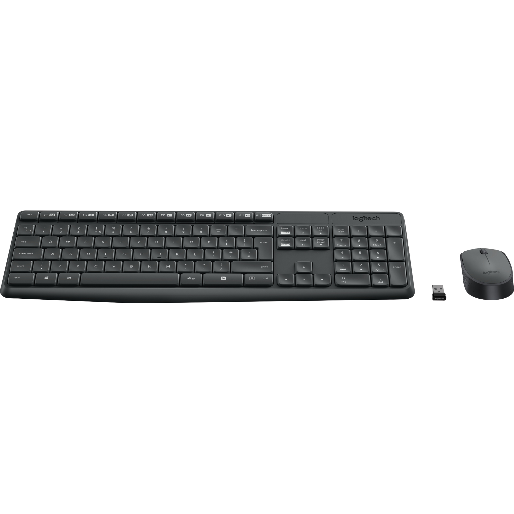 Logitech Tastatur-Maus-Set MK235 QWERTZ Windows® universell USB-A bis 10m inkl. Nano-USB-Empfänger schwarz