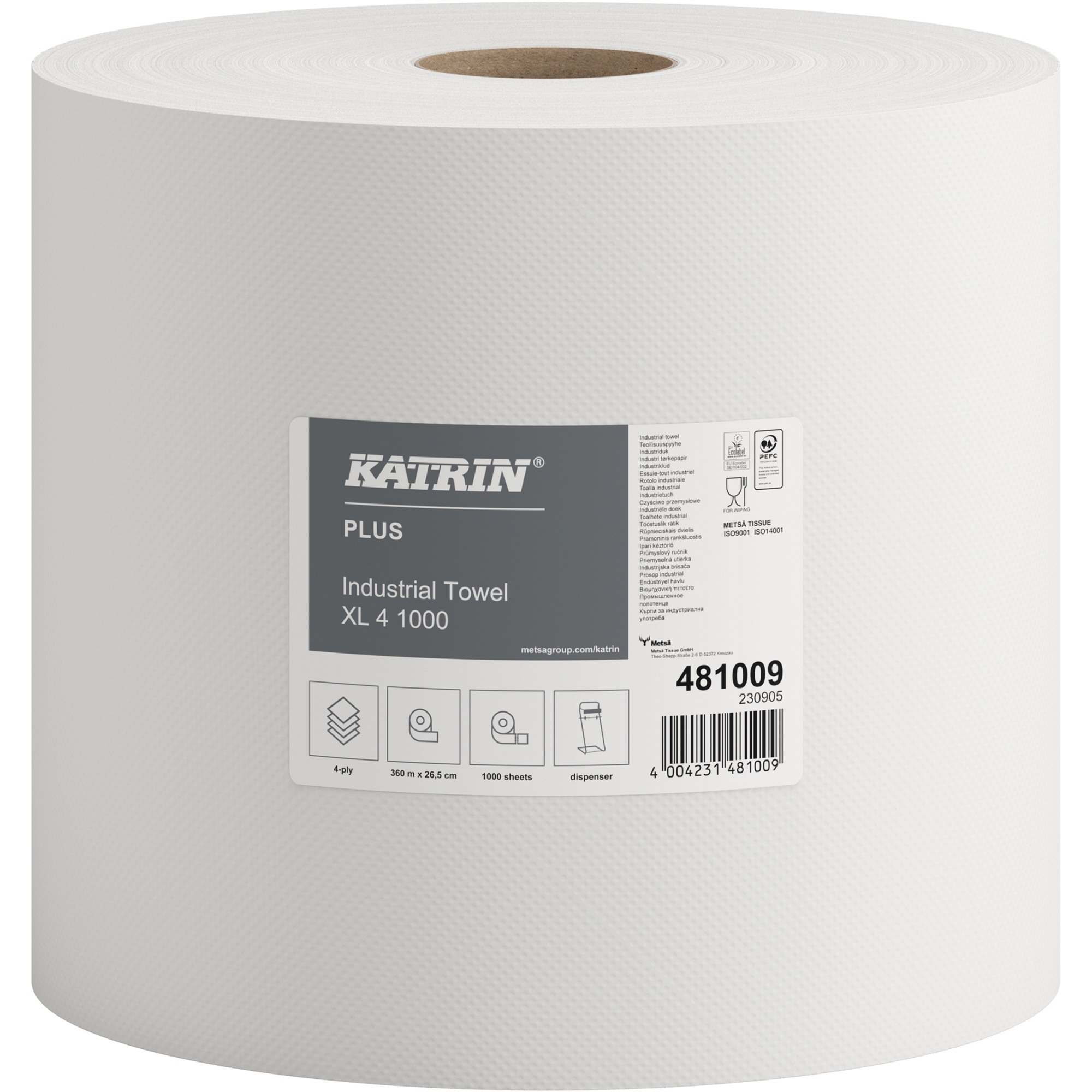 Katrin Wischtücher Plus XL 4 26,5 cm x 360 m (B x L) Tissue, 100 % Zellstoff weiß