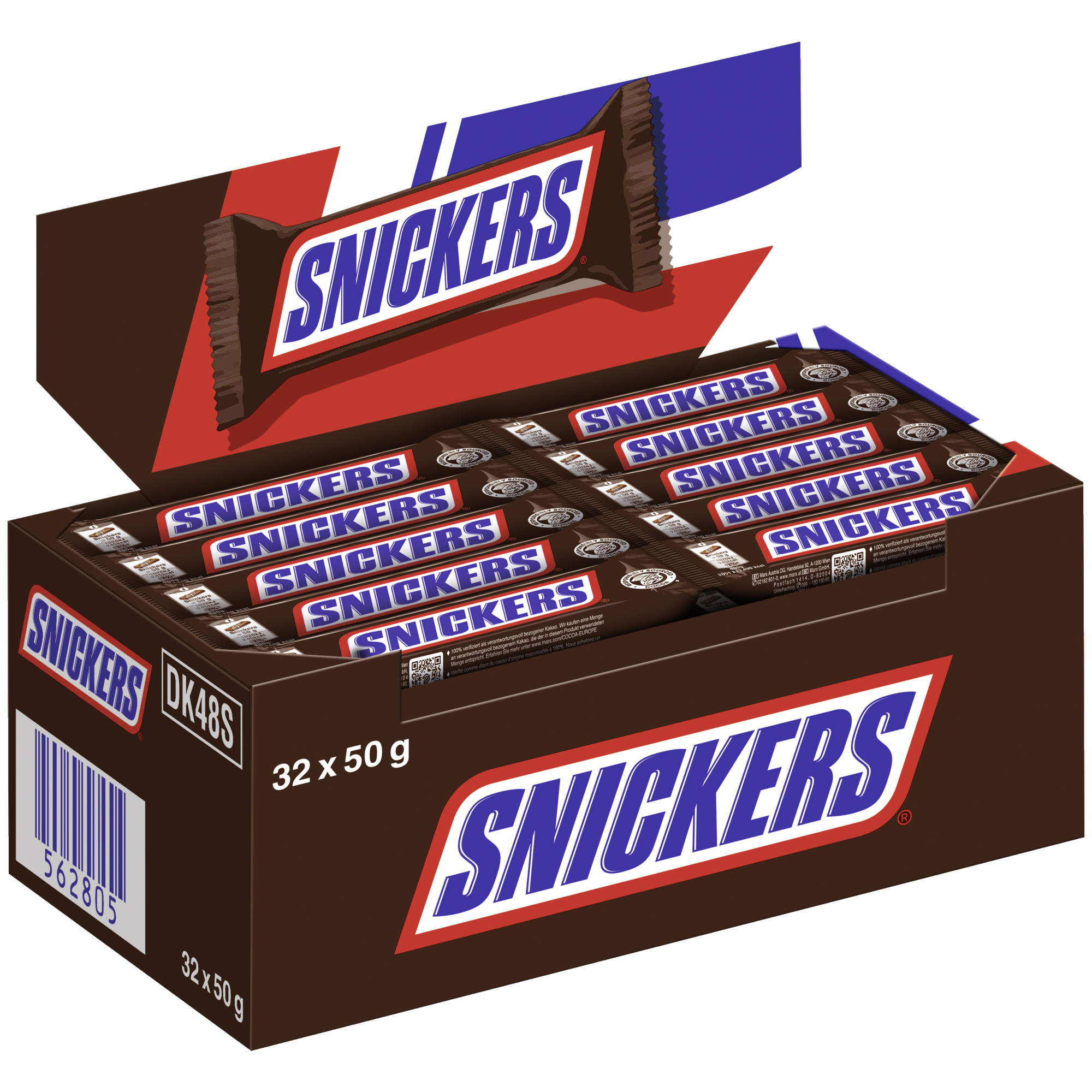 SNICKERS® Schokoriegel Single 32 x 50 g/Pack.