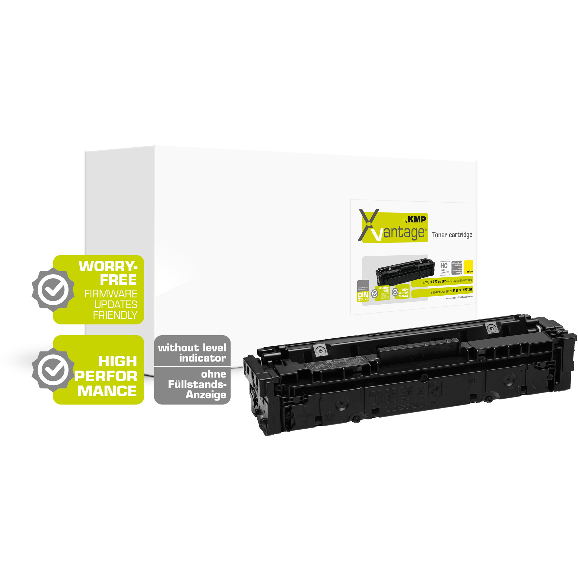 KMP Toner kein Originalzubehör Kompatibel mit: HP 207X ca. 2.450 Seiten gelb