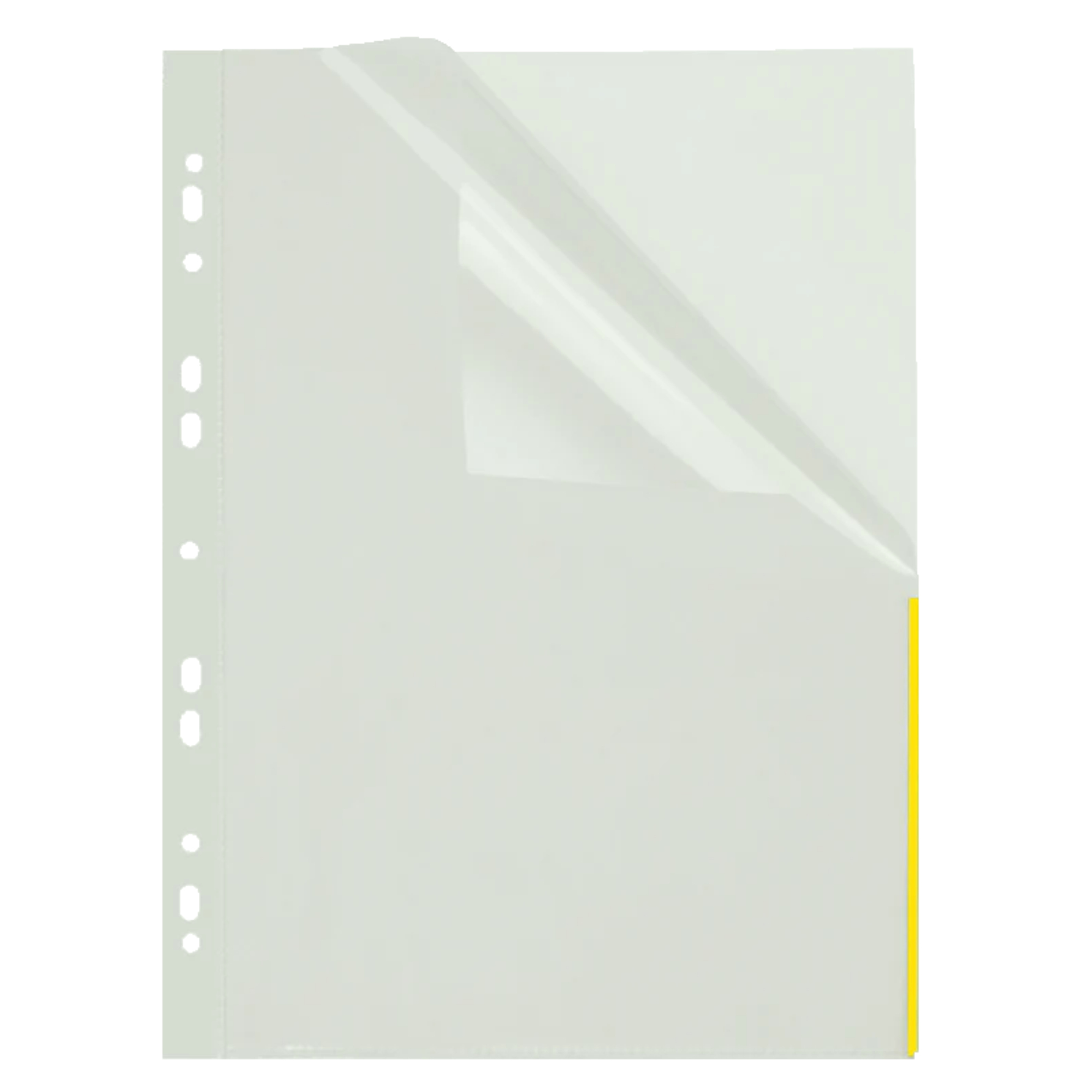 FolderSys Prospekthülle Index DIN A4 110µm oben, rechts halb offen Polypropylen gelb 100 St./Pack.