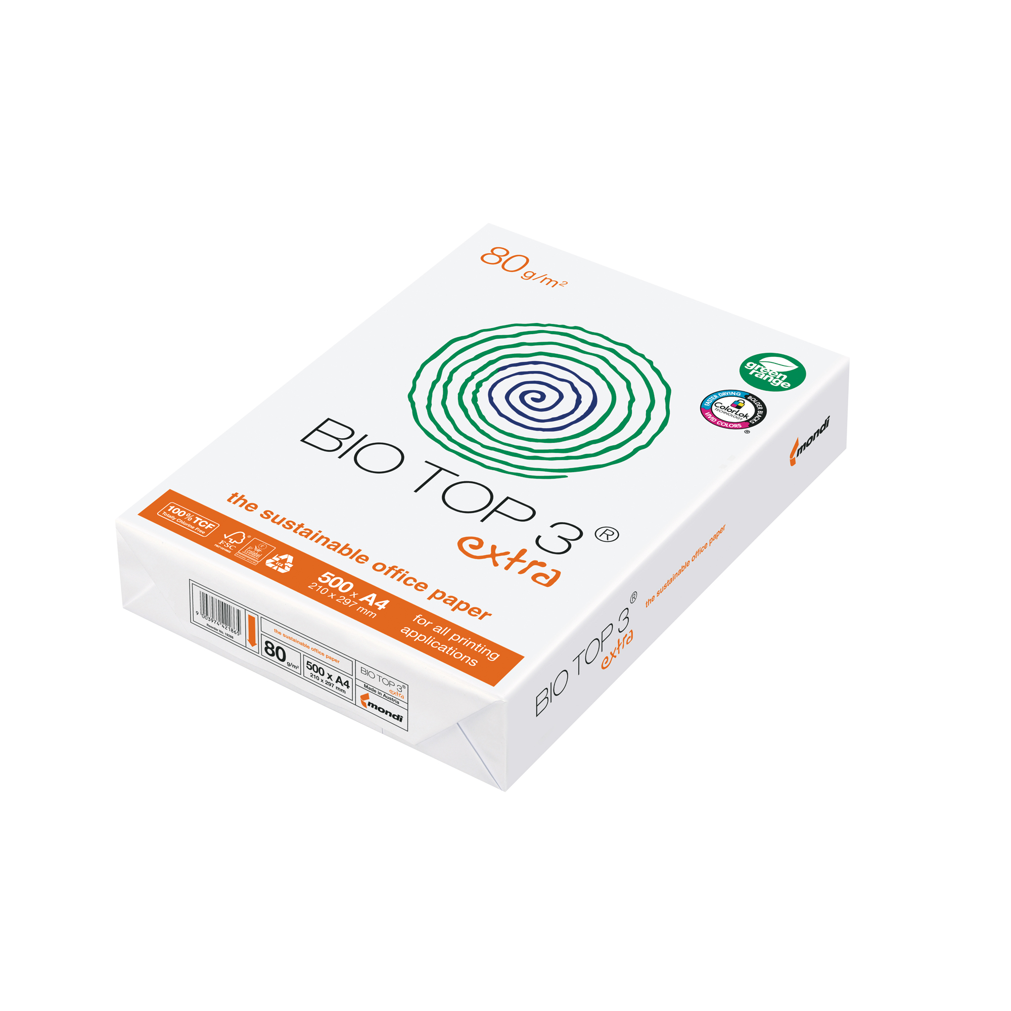 Biotop 3 Multifunktionspapier extra DIN A4 80g/m² weiß 500 Bl./Pack.