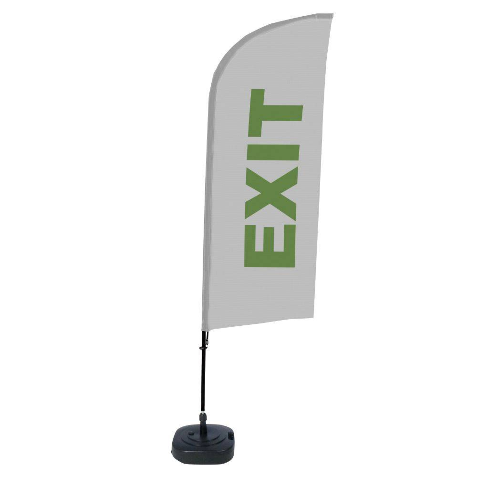 Showdown® Displays Werbesegel 110,5 x 330 x 48 cm (B x H x T) mit Aufdruck 100 % Polyester grau