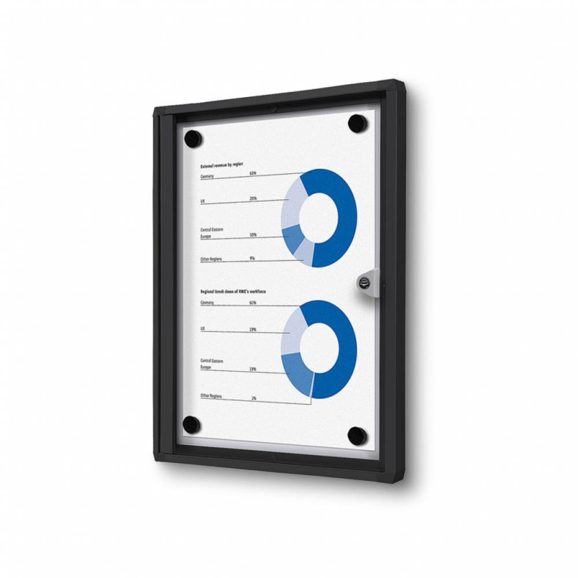 Showdown® Displays Schaukasten Economy Innenbereich 27,1 x 35 x 2,6 cm (B x H x T) 1 x DIN A4 mit Schloss Aluminium/Kunststoff schwarz