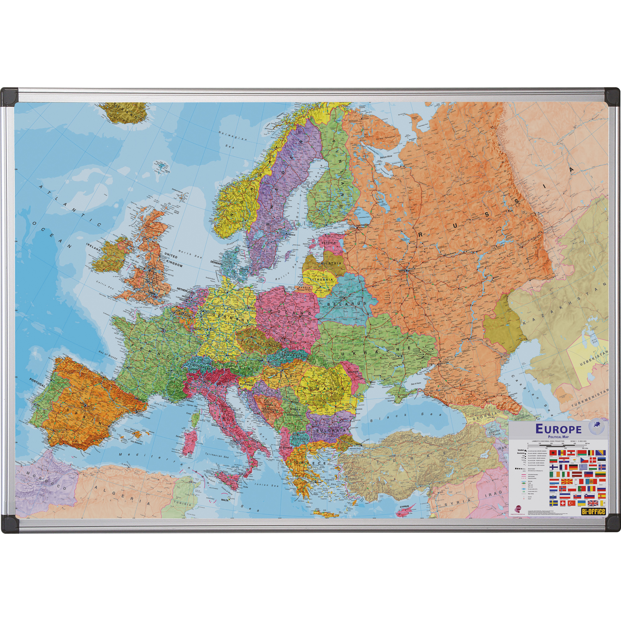 Bi-office Landkartentafel 120 x 90 cm (B x H) Europa